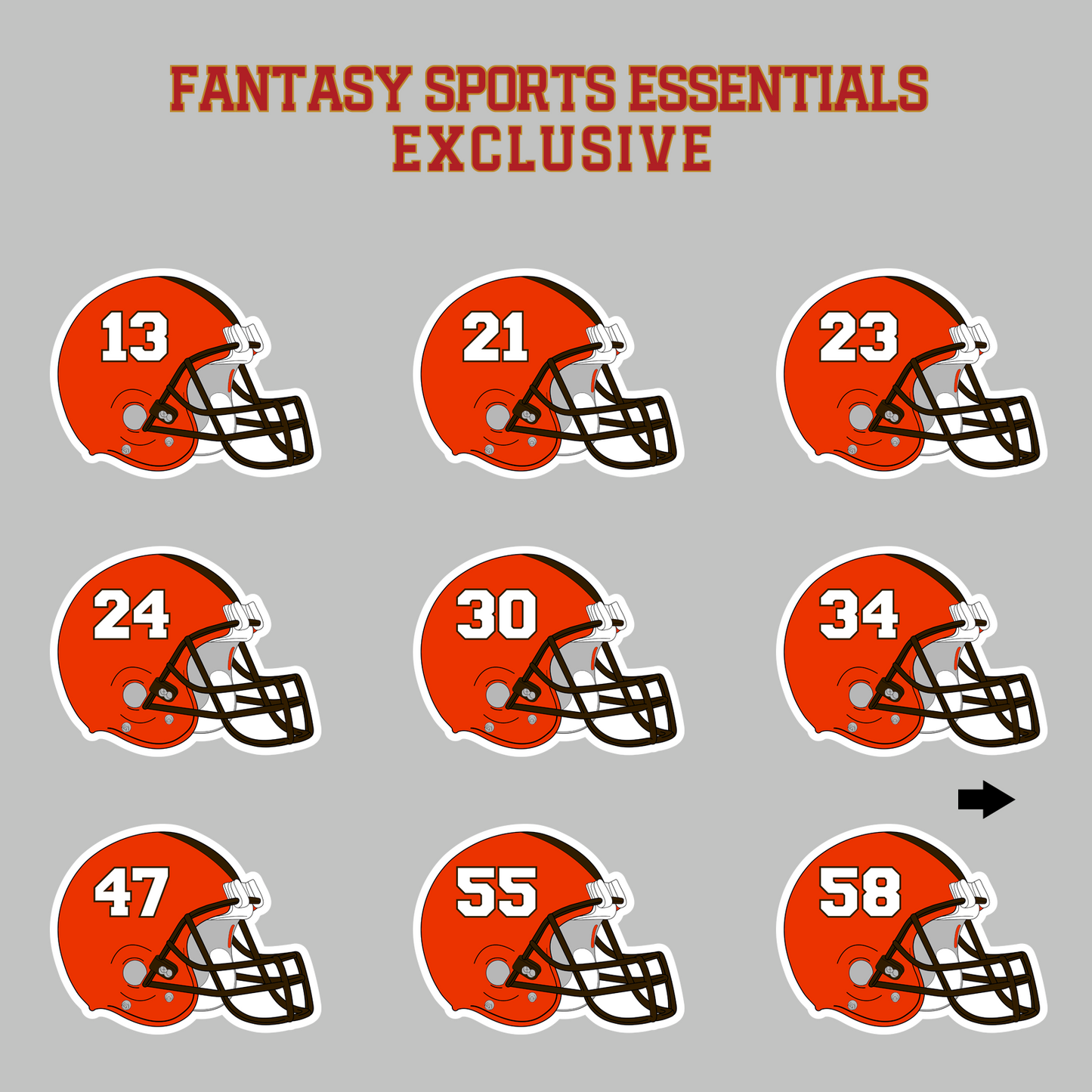 Fantasy Sports Essentials Exclusive Cleveland Browns 2024 Helmet Magnets Page 2