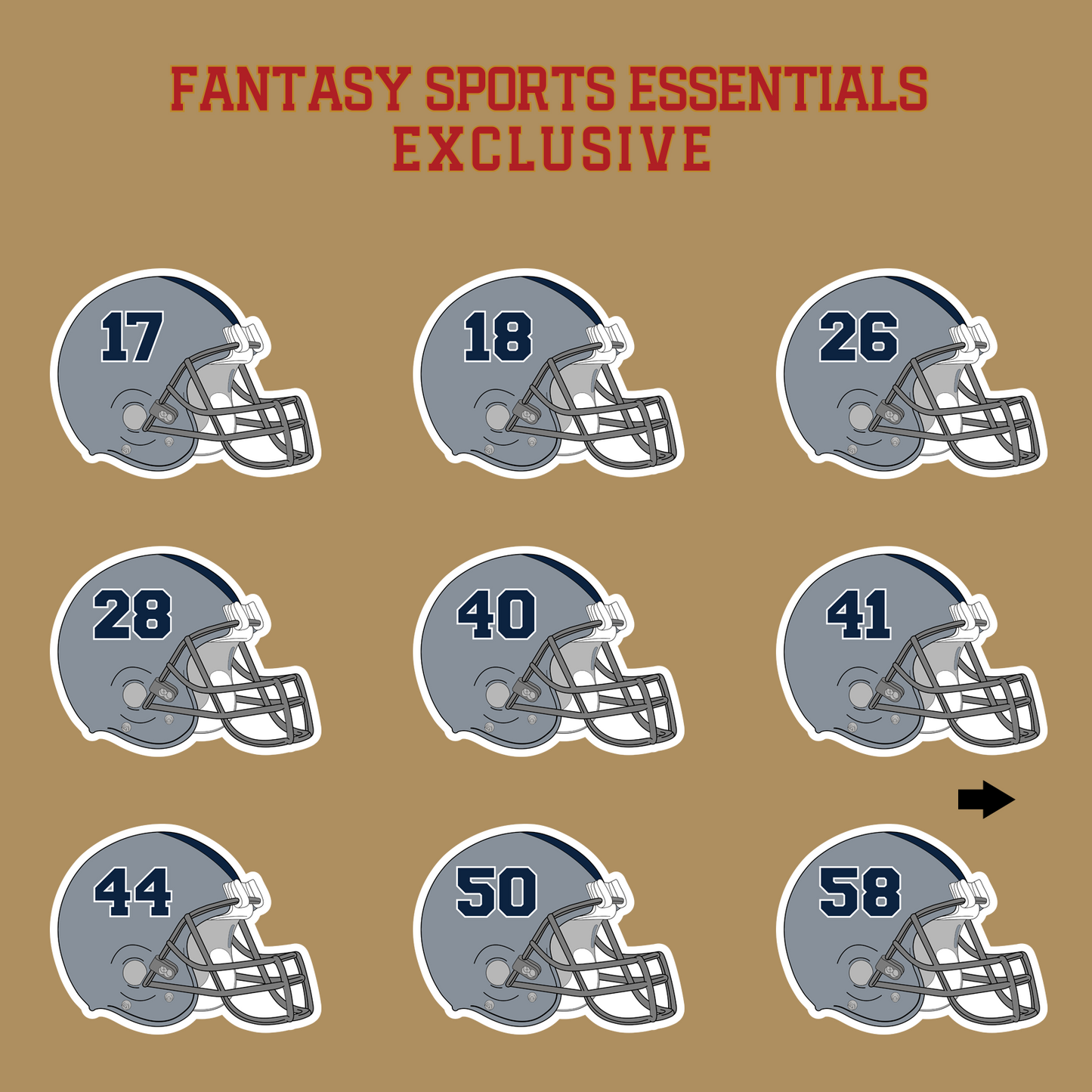 Fantasy Sports Essentials Exclusive Dallas Cowboys 2024 Helmet Glossy Stickers Page 2