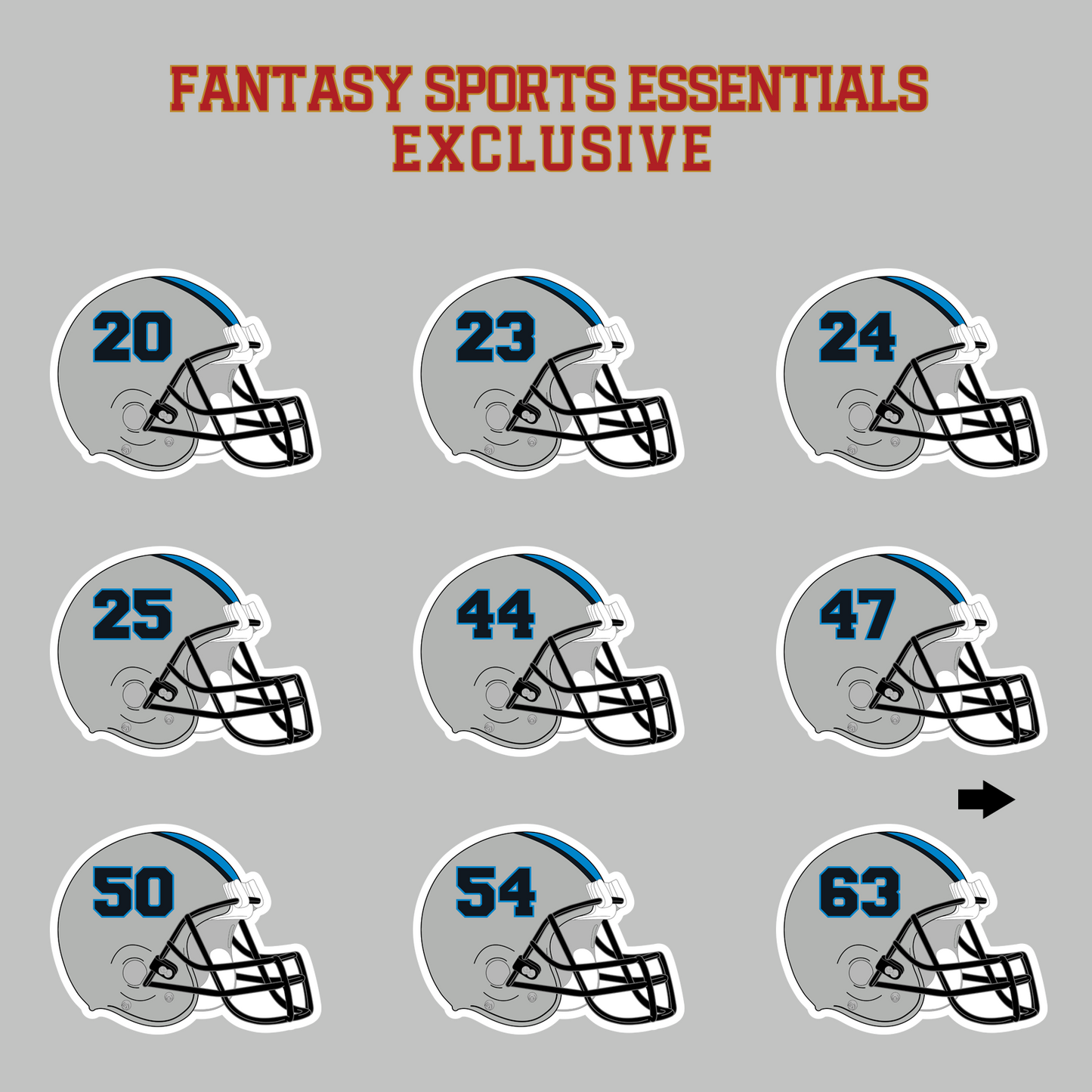 Fantasy Sports Essentials Exclusive Carolina Panthers 2024 Helmet Magnets Page 2