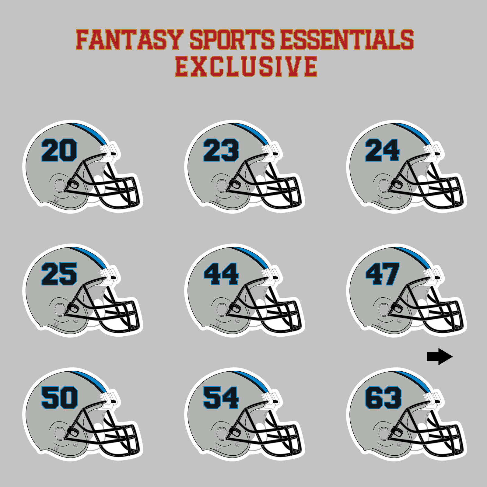 Fantasy Sports Essentials Exclusive Carolina Panthers 2024 Helmet Magnets Page 2