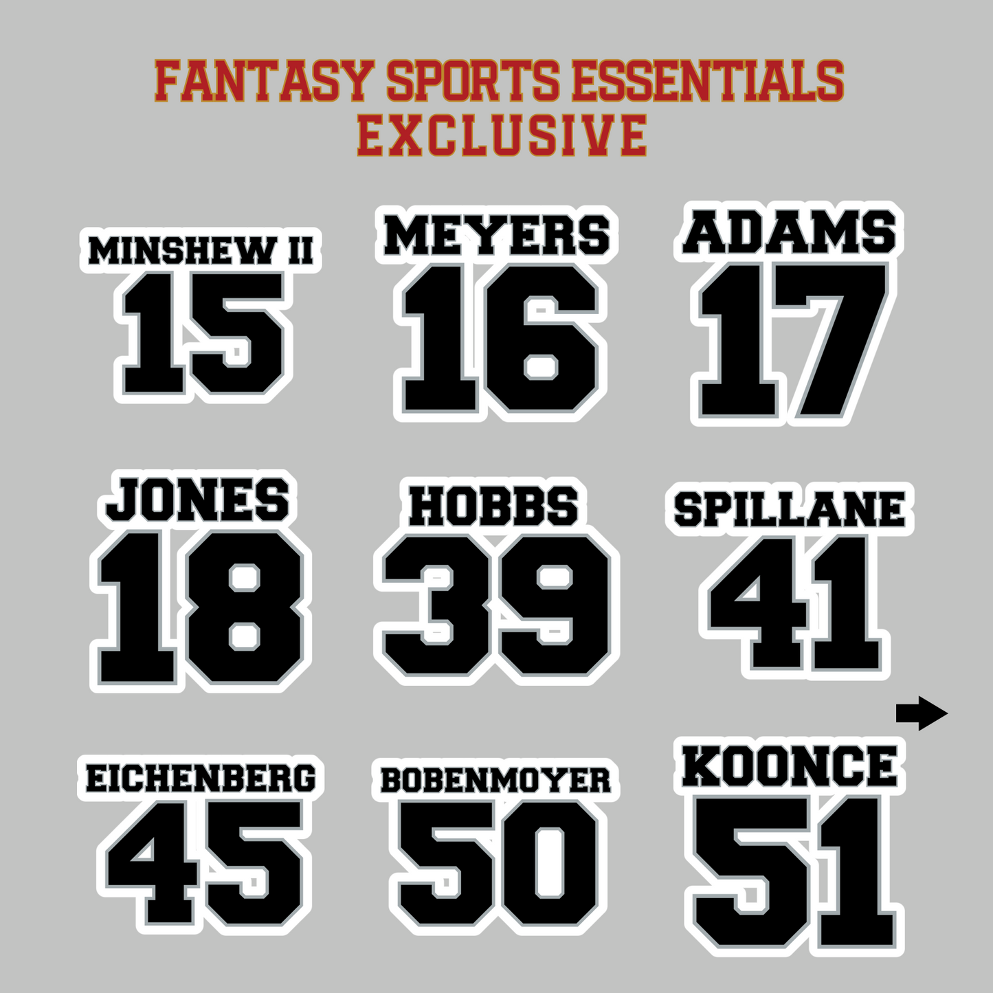 Fantasy Sports Essentials Exclusive Las Vegas Raiders 2024 Name and Number Magnets Page 2