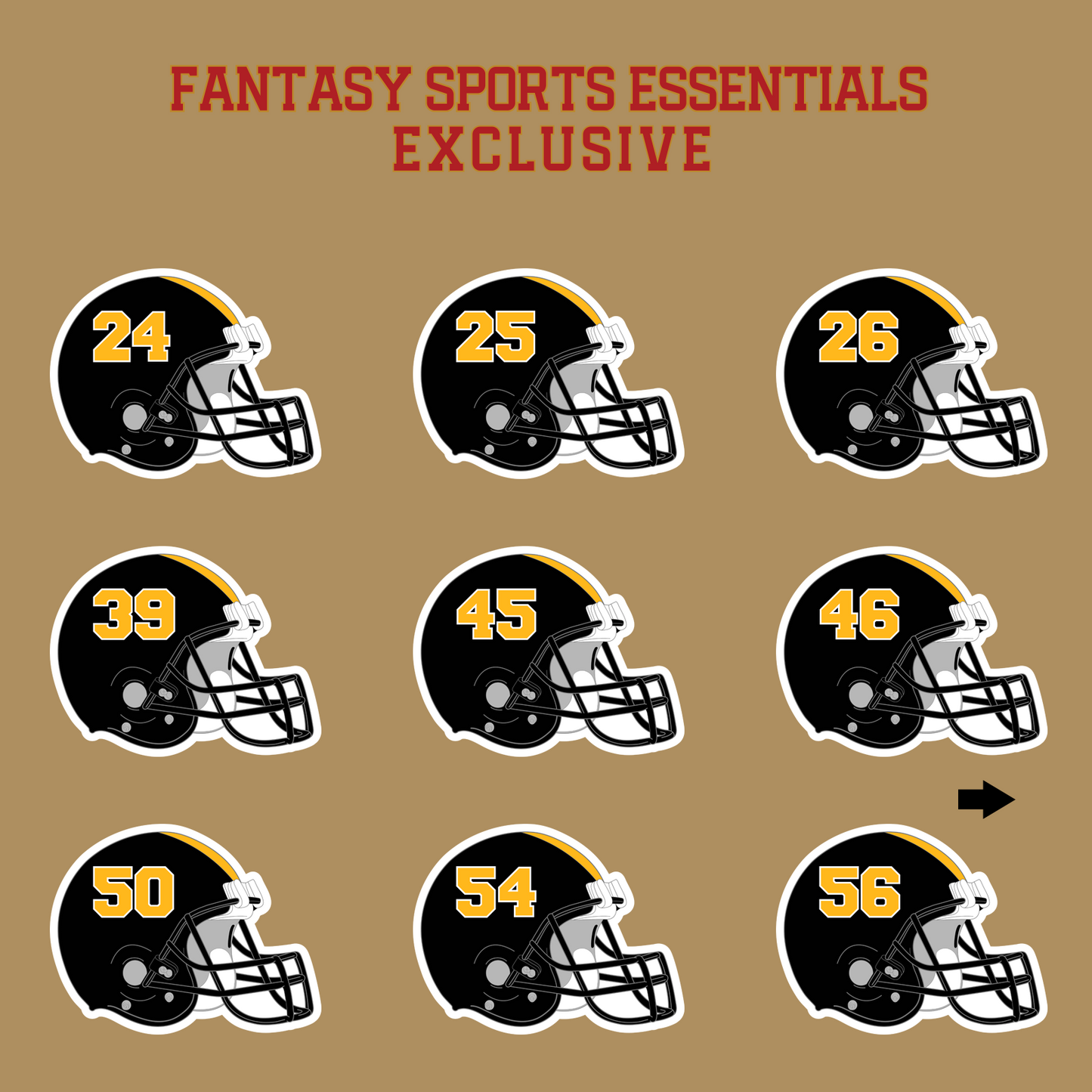 Fantasy Sports Essentials Exclusive Pittsburgh Steelers 2024 Helmet Glossy Stickers Page 2