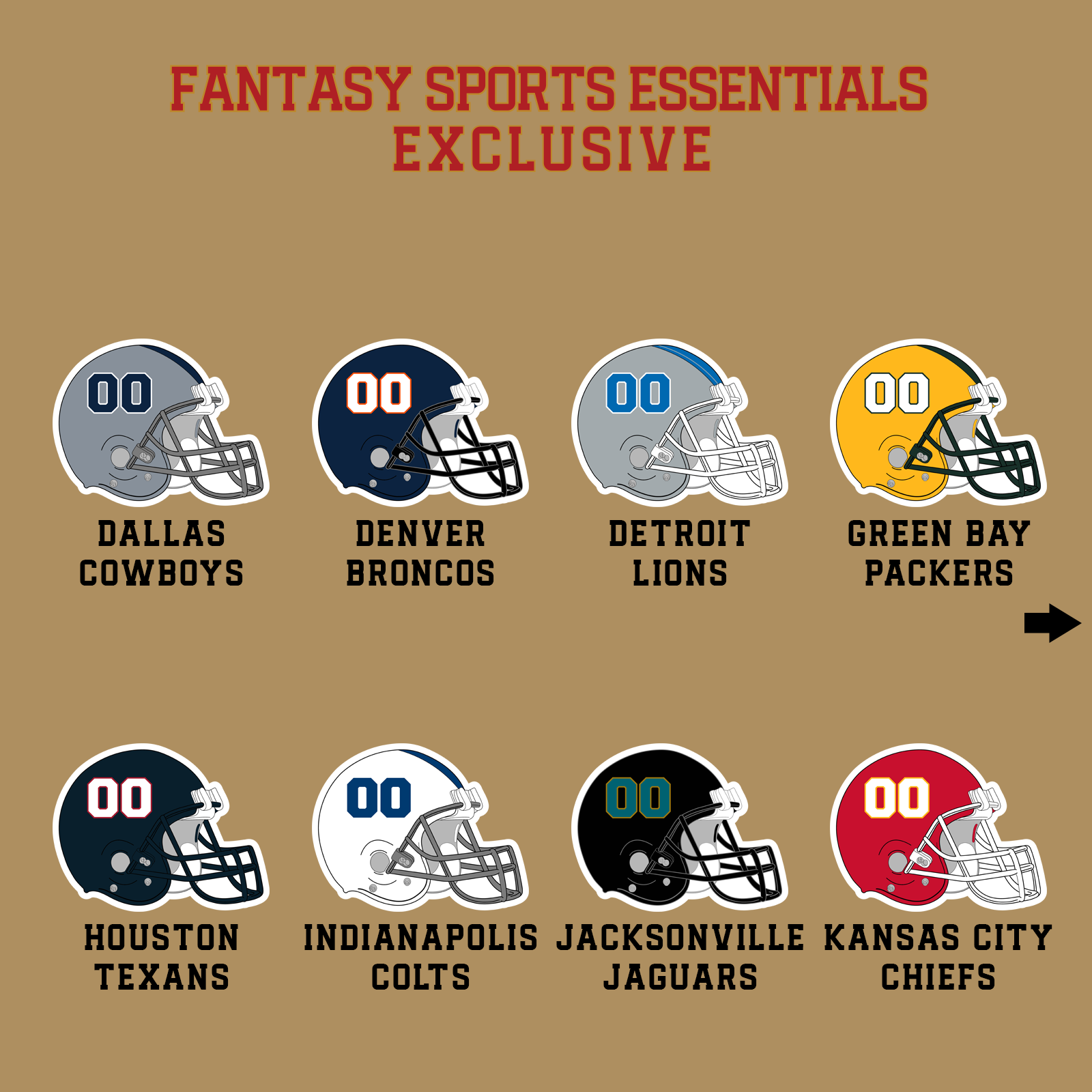 Fantasy Sports Essentials Exclusive Custom 2024 Pro Football Helmet Glossy Stickers Page 2