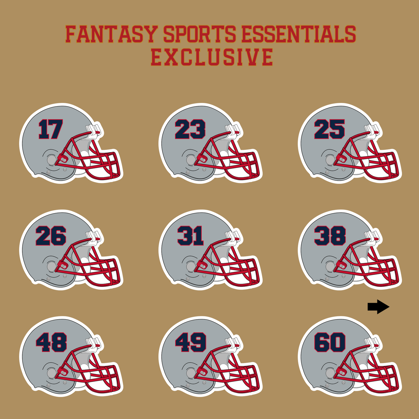 Fantasy Sports Essentials Exclusive New England Patriots 2024 Helmet Glossy Stickers Page 2