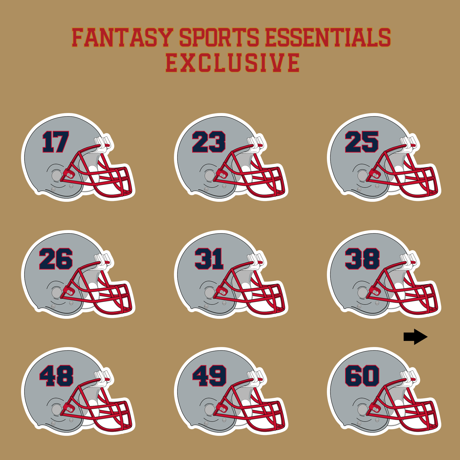 Fantasy Sports Essentials Exclusive New England Patriots 2024 Helmet Glossy Stickers Page 2