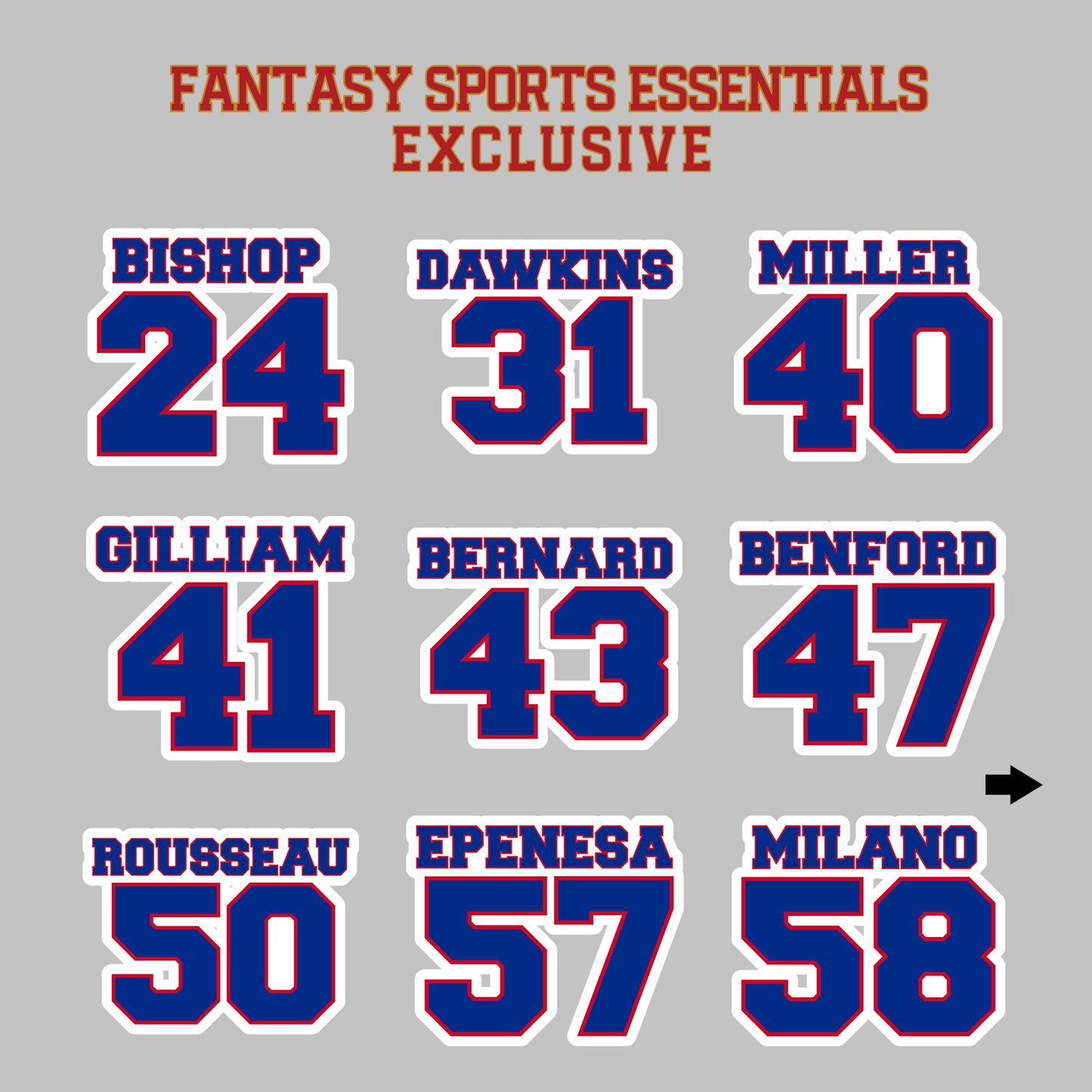 Fantasy Sports Essentials Exclusive Buffalo Bills 2024 Name and Number Magnets Page 2