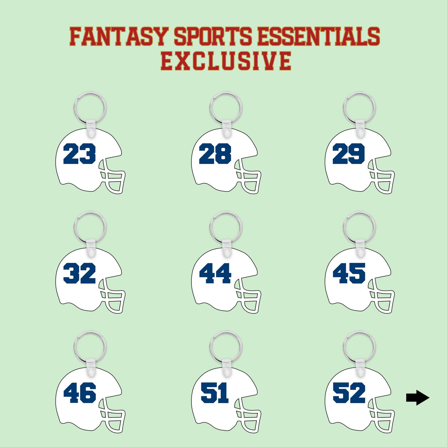 Fantasy Sports Essentials Exclusive Indianapolis Colts 2024 Helmet Keychains Page 2