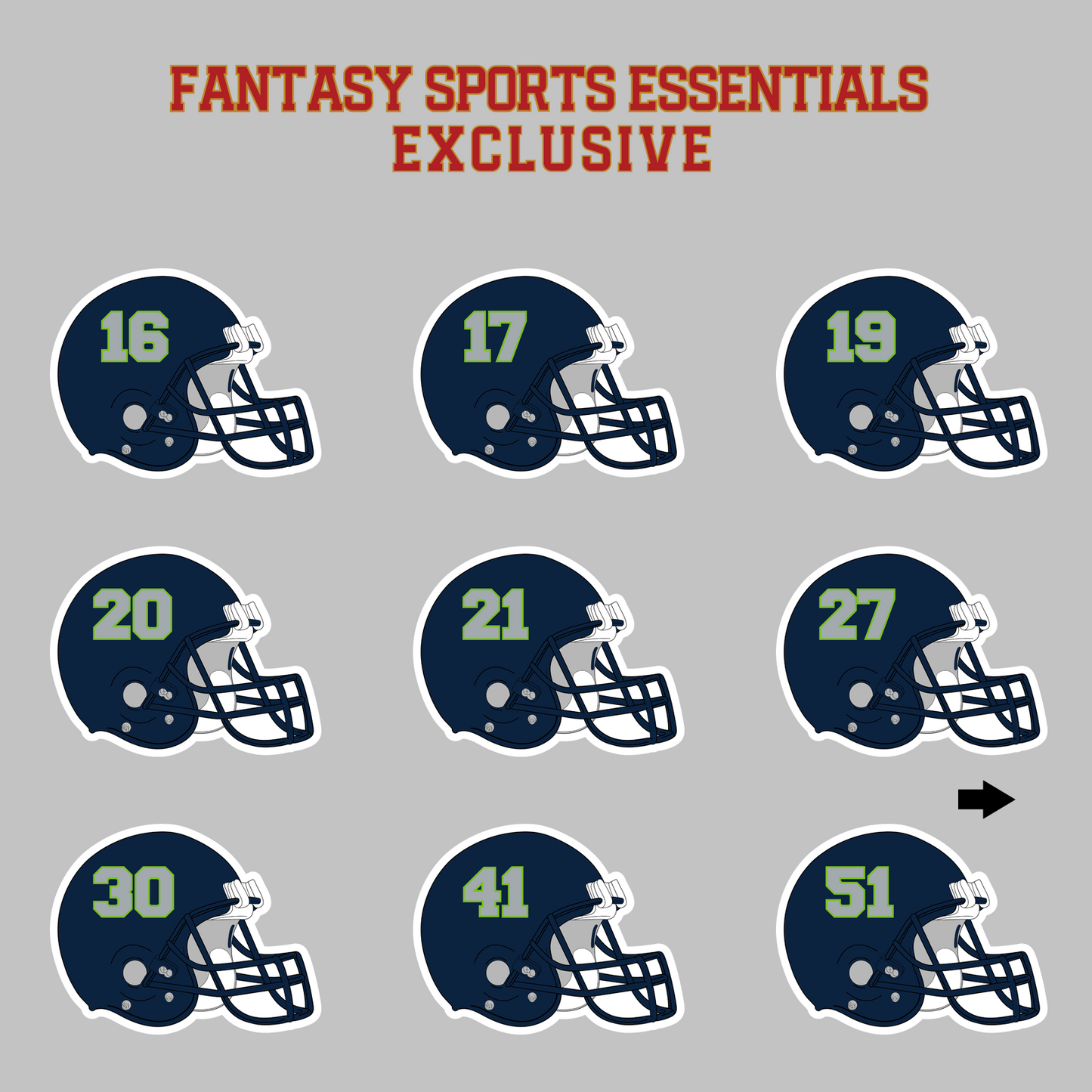 Fantasy Sports Essentials Exclusive Seattle Seahawks 2024 Helmet Magnets Page 2