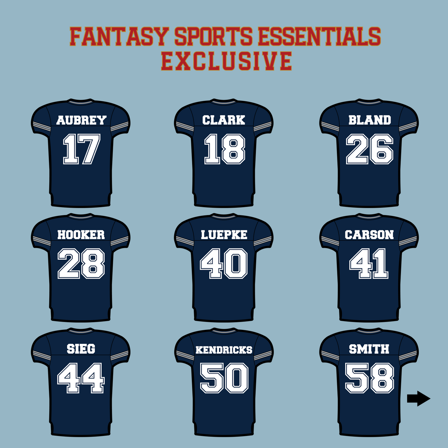 Fantasy Sports Essentials Exclusive Dallas Cowboys 2024 Home Jersey Matte Stickers Page 2