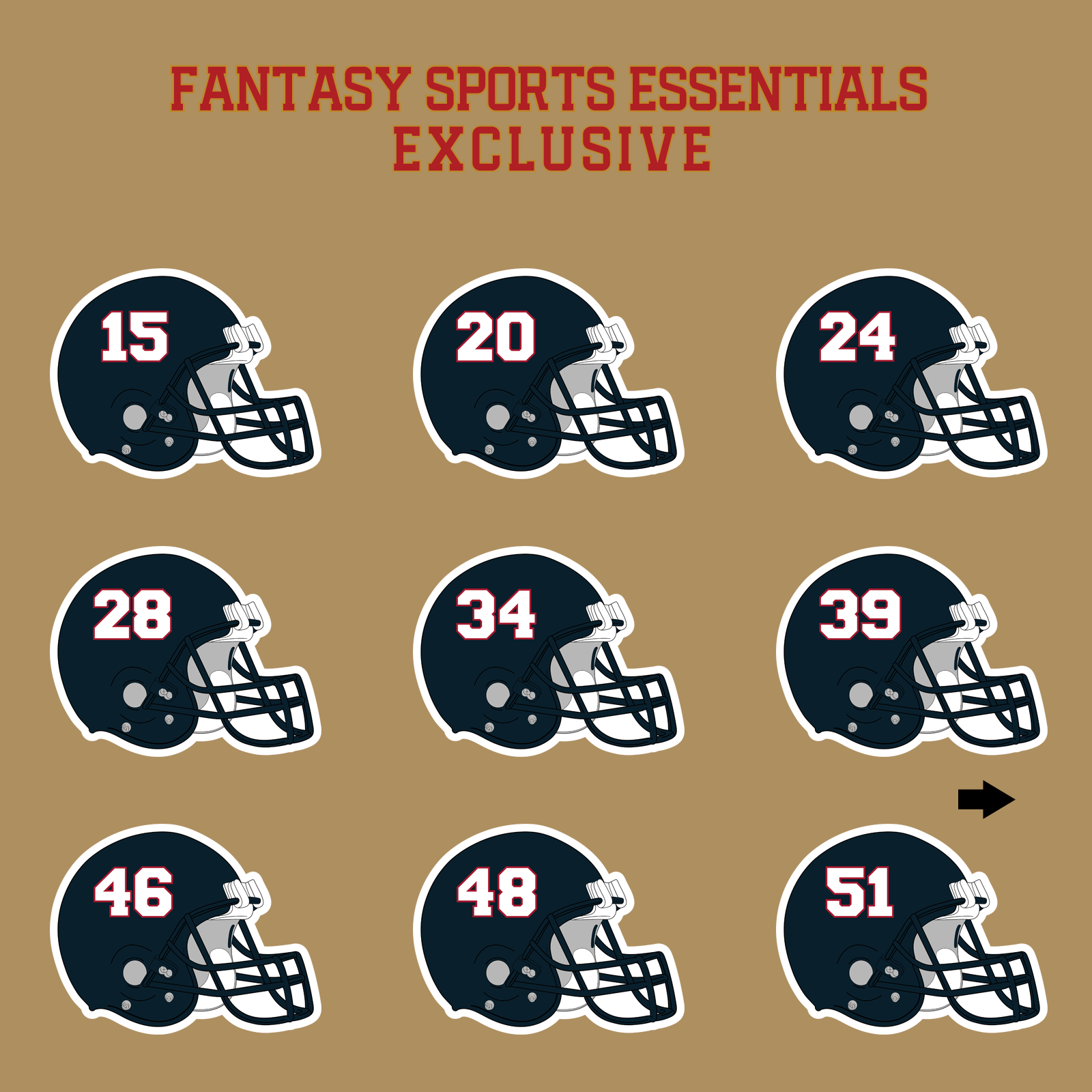 Fantasy Sports Essentials Exclusive Houston Texans 2024 Helmet Glossy Stickers Page 2