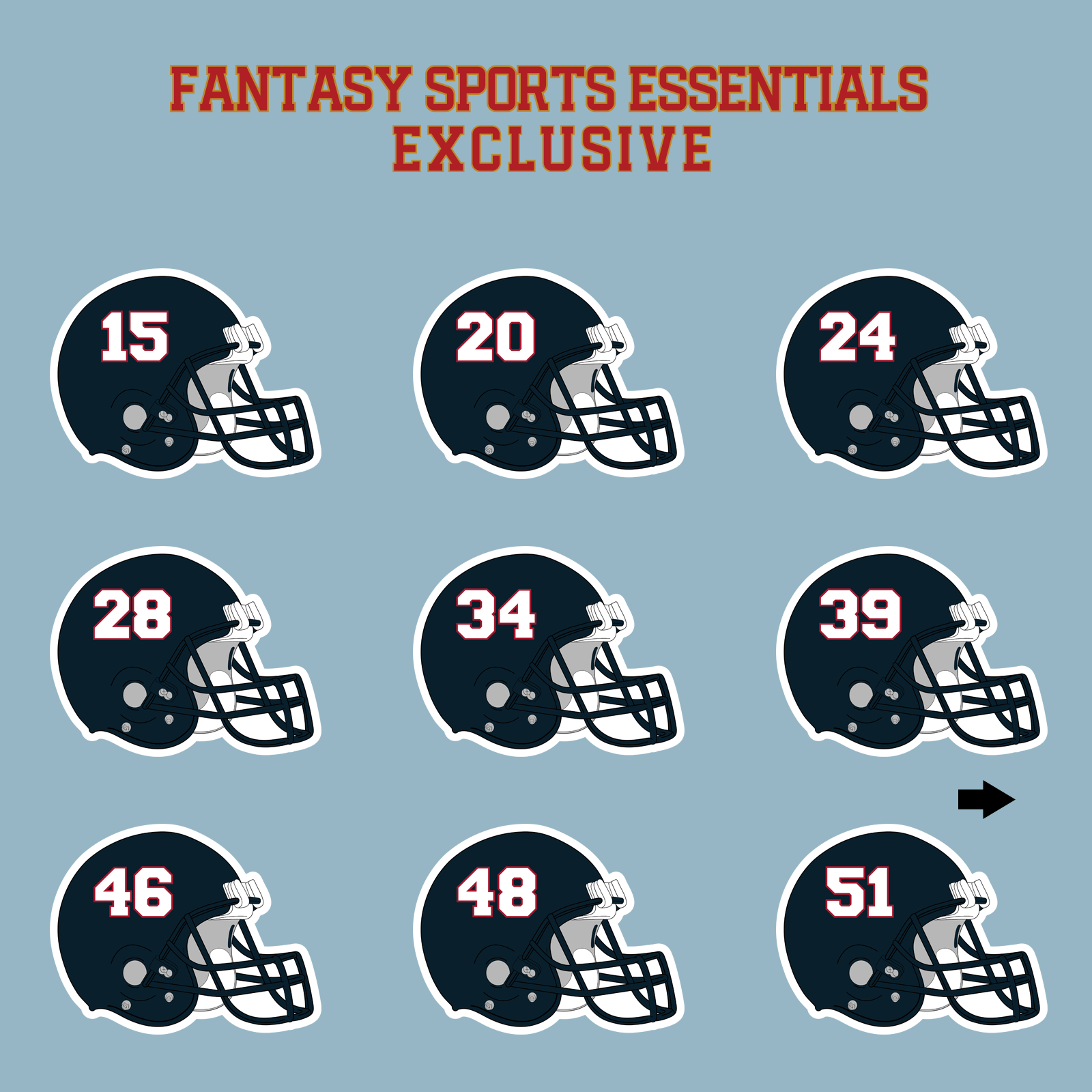 Fantasy Sports Essentials Exclusive Houston Texans 2024 Helmet Matte Stickers Page 2