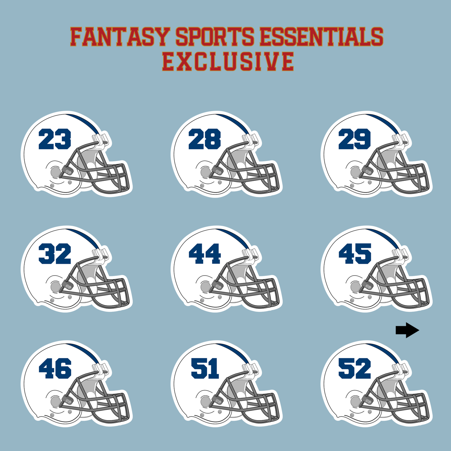 Fantasy Sports Essentials Exclusive Indianapolis Colts 2024 Helmet Matte Stickers Page 2