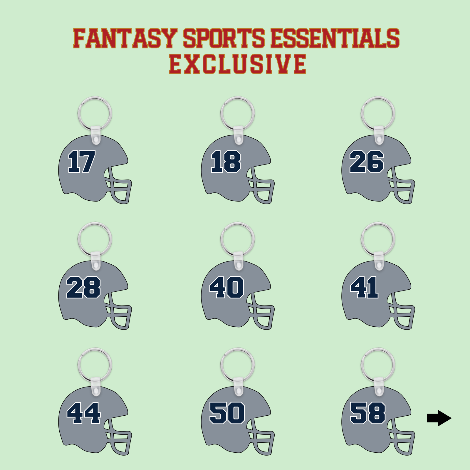 Fantasy Sports Essentials Exclusive Dallas Cowboys 2024 Helmet Keychains Page 2