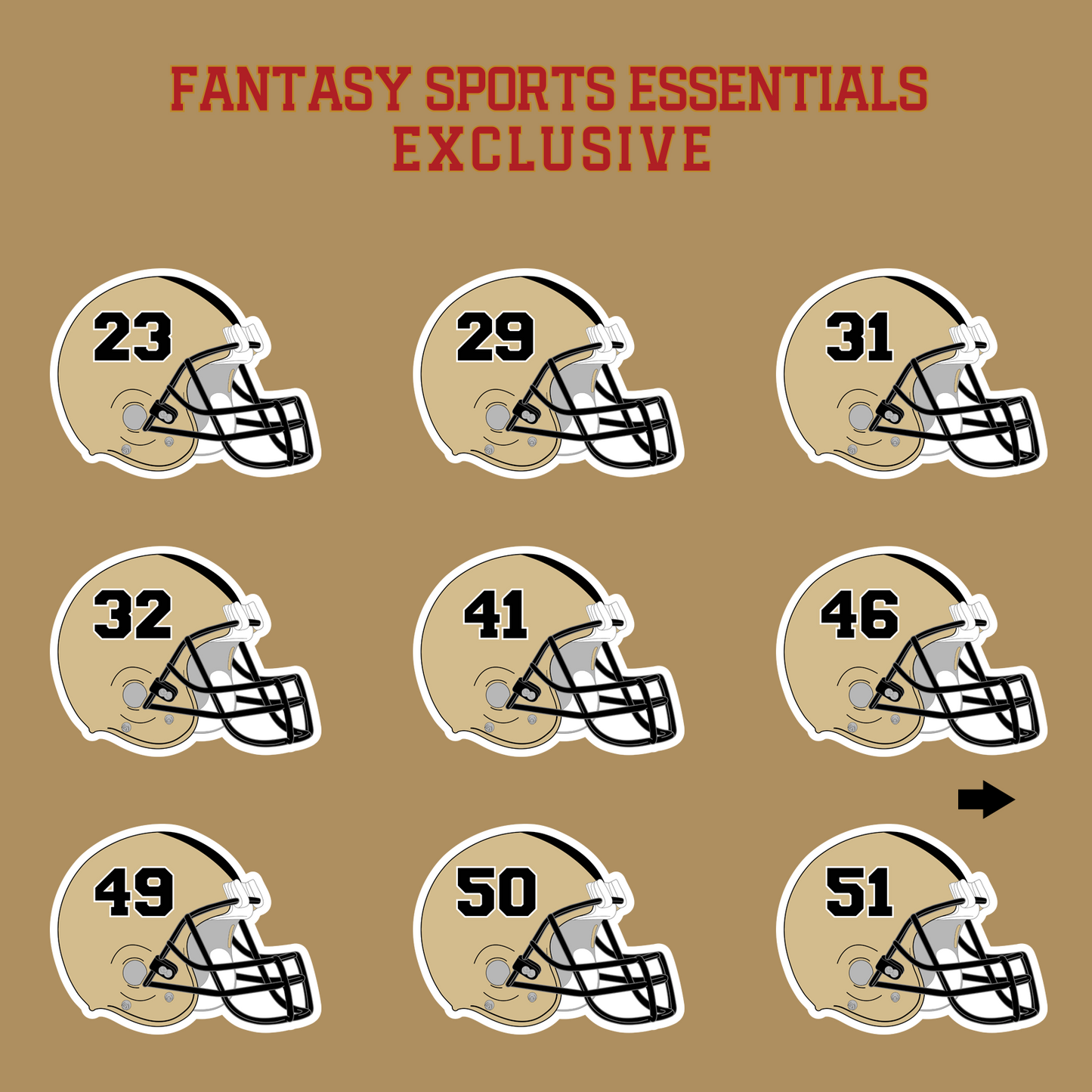 Fantasy Sports Essentials Exclusive New Orleans Saints 2024 Helmet Glossy Stickers Page 2