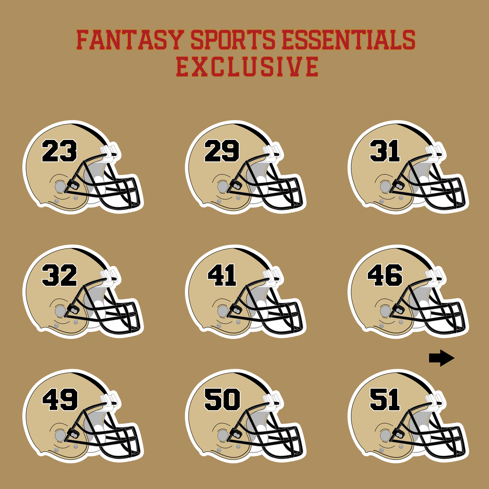 Fantasy Sports Essentials Exclusive New Orleans Saints 2024 Helmet Glossy Stickers Page 2