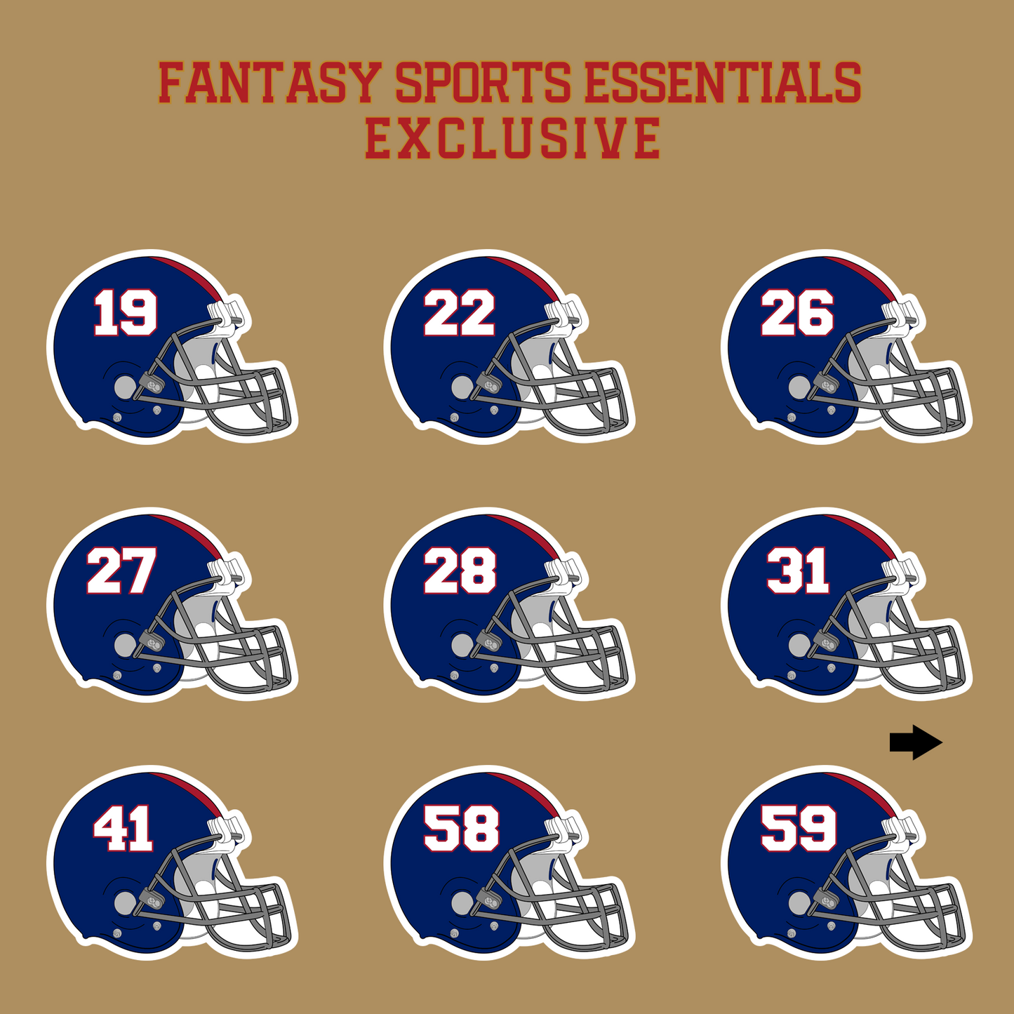 Fantasy Sports Essentials Exclusive New York Giants 2024 Helmet Glossy Stickers Page 2