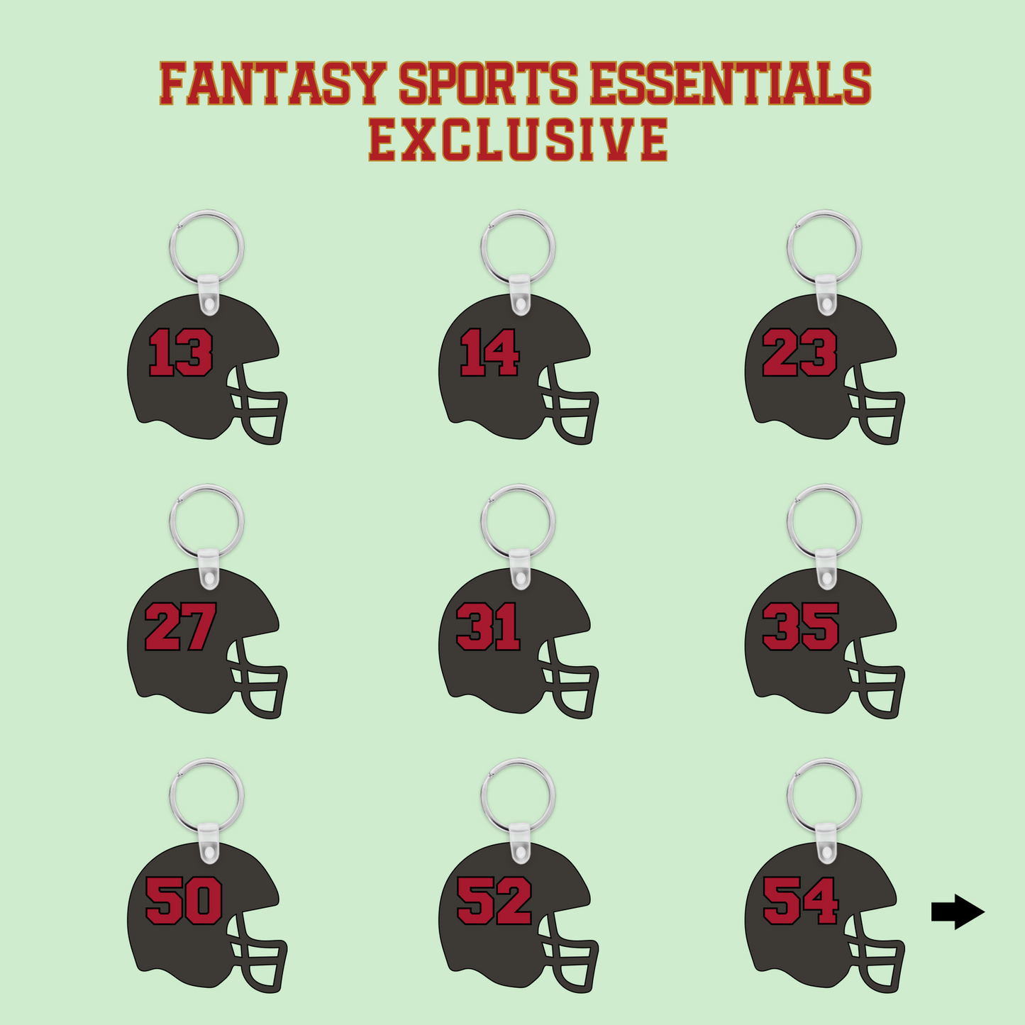 Fantasy Sports Essentials Exclusive Tampa Bay Buccaneers 2024 Helmet Keychains Page 2