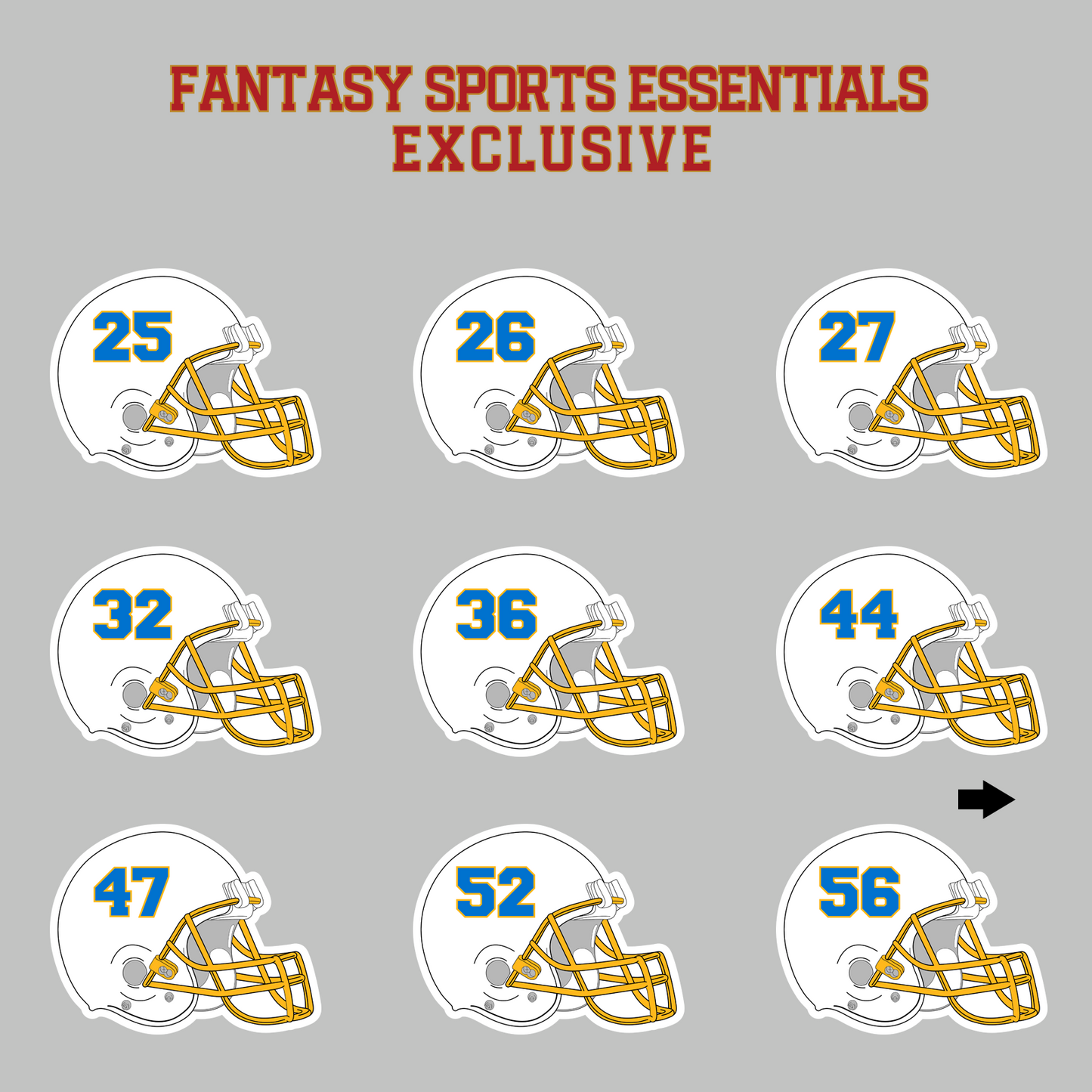 Fantasy Sports Essentials Exclusive Los Angeles Chargers 2024 Helmet Magnets Page 2