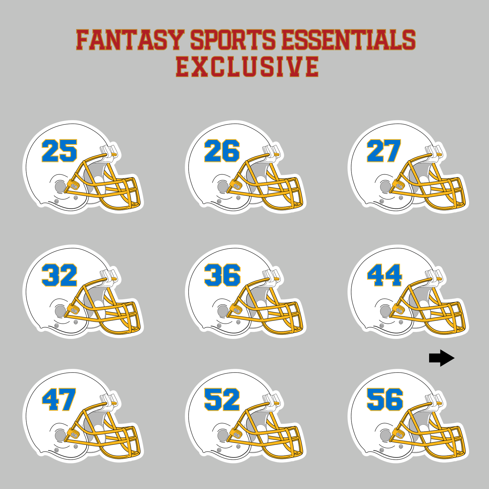 Fantasy Sports Essentials Exclusive Los Angeles Chargers 2024 Helmet Magnets Page 2