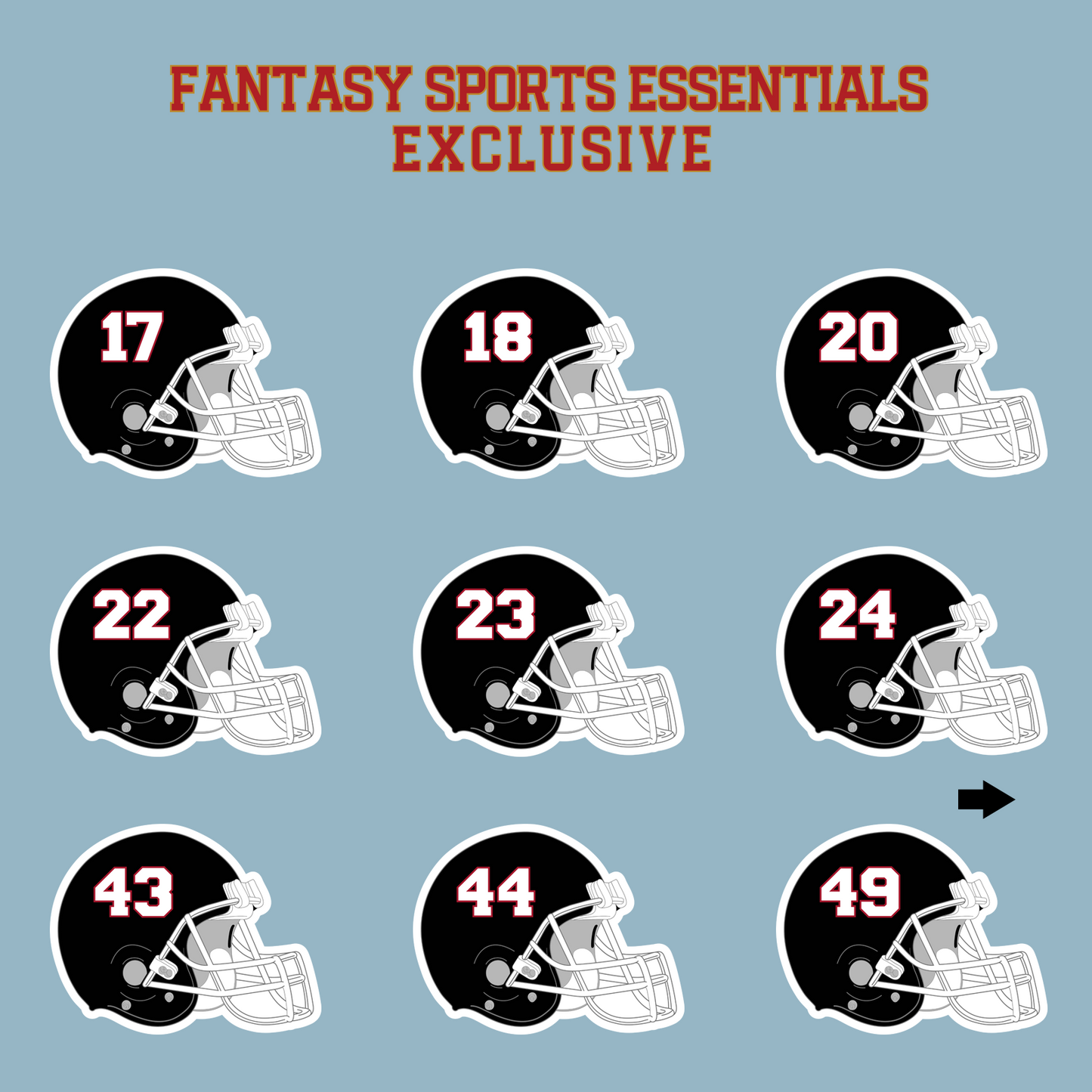 Fantasy Sports Essentials Exclusive Atlanta Falcons 2024 Helmet Matte Stickers Page 2