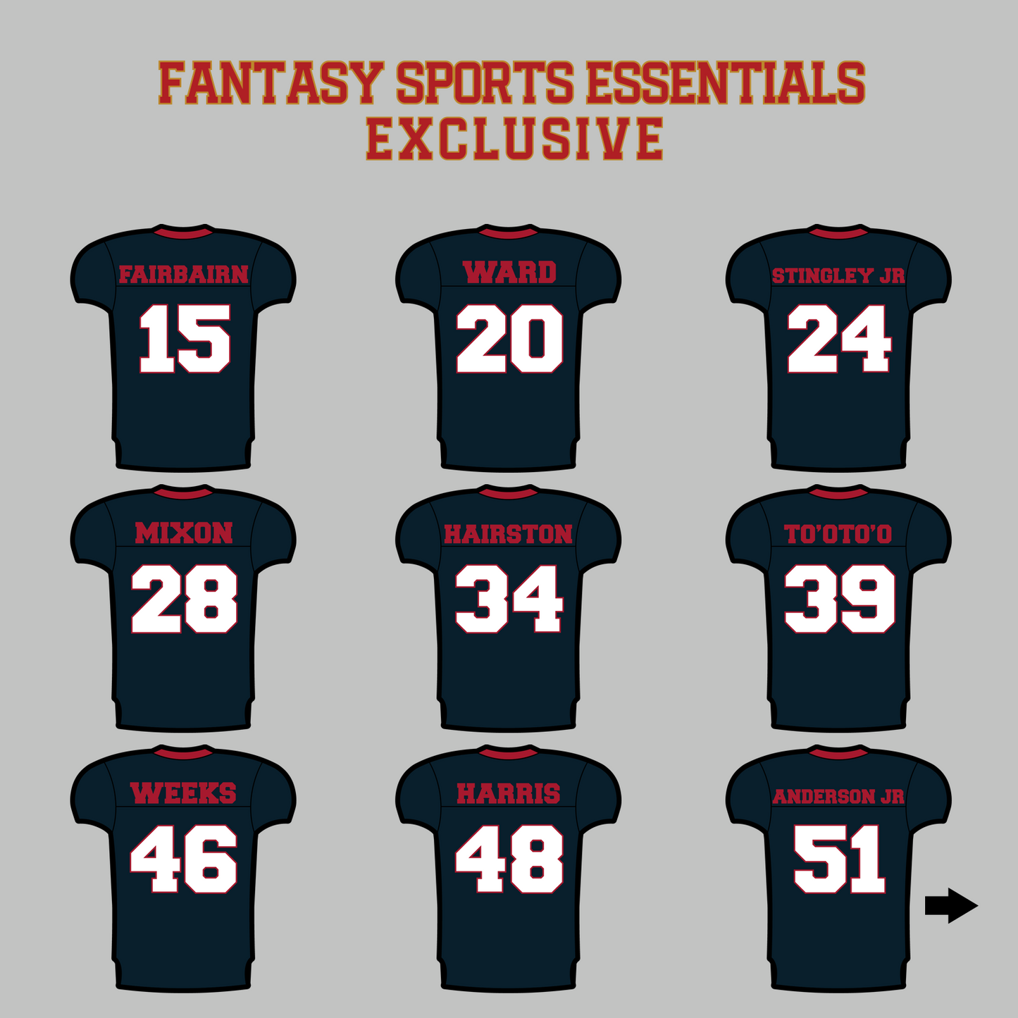 Fantasy Sports Essentials Exclusive Houston Texans 2024 Home Jersey Magnets Page 2