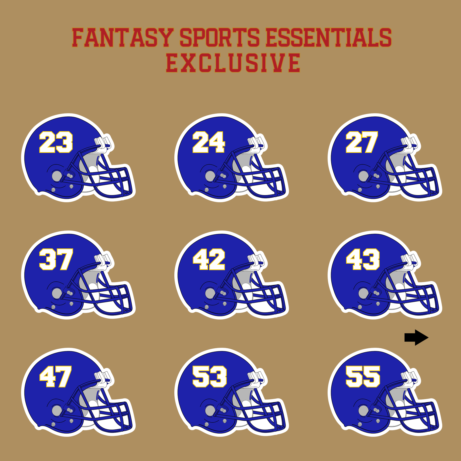 Fantasy Sports Essentials Exclusive Los Angeles Rams 2024 Helmet Glossy Stickers Page 2