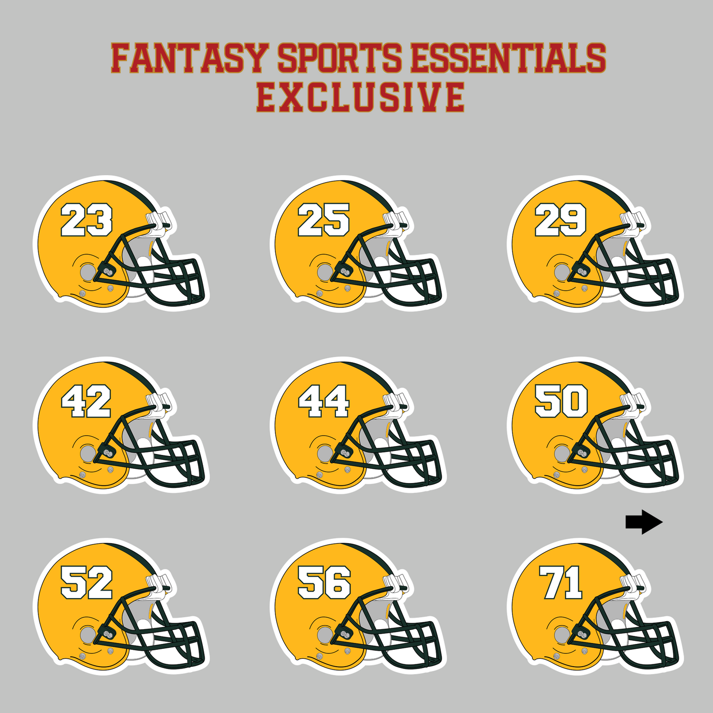 Fantasy Sports Essentials Exclusive Green Bay Packers 2024 Helmet Magnets Page 2