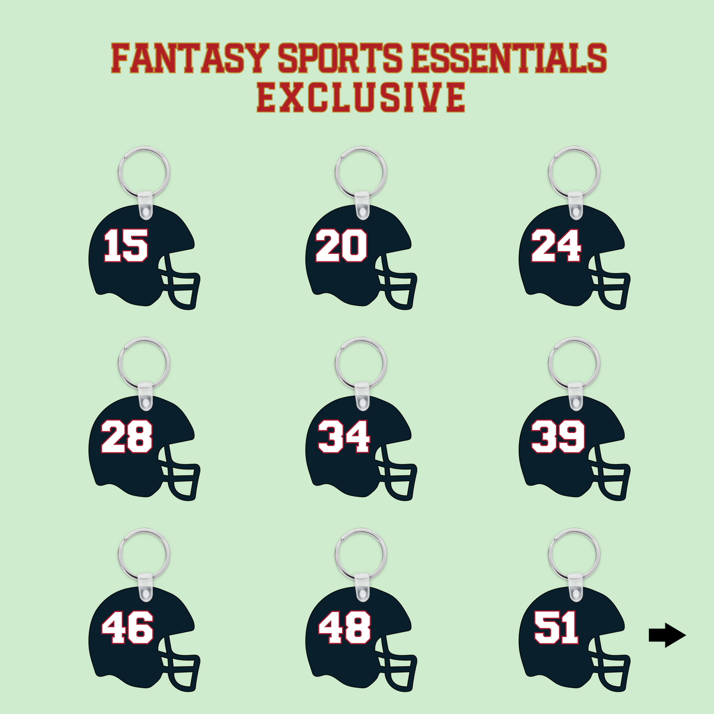 Fantasy Sports Essentials Exclusive Houston Texans 2024 Helmet Keychains Page 2