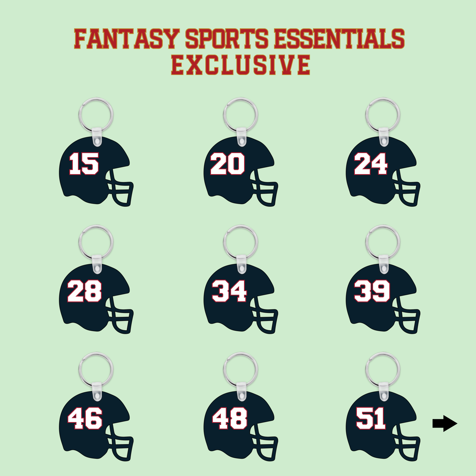 Fantasy Sports Essentials Exclusive Houston Texans 2024 Helmet Keychains Page 2