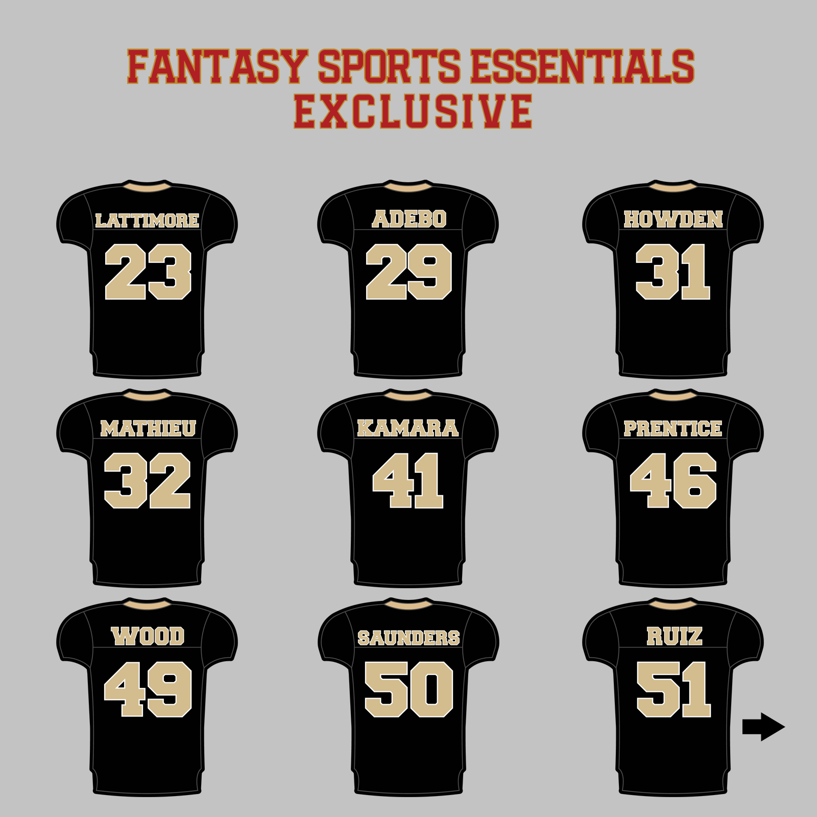 Fantasy Sports Essentials Exclusive New Orleans Saints 2024 Home Jersey Magnets Page 2