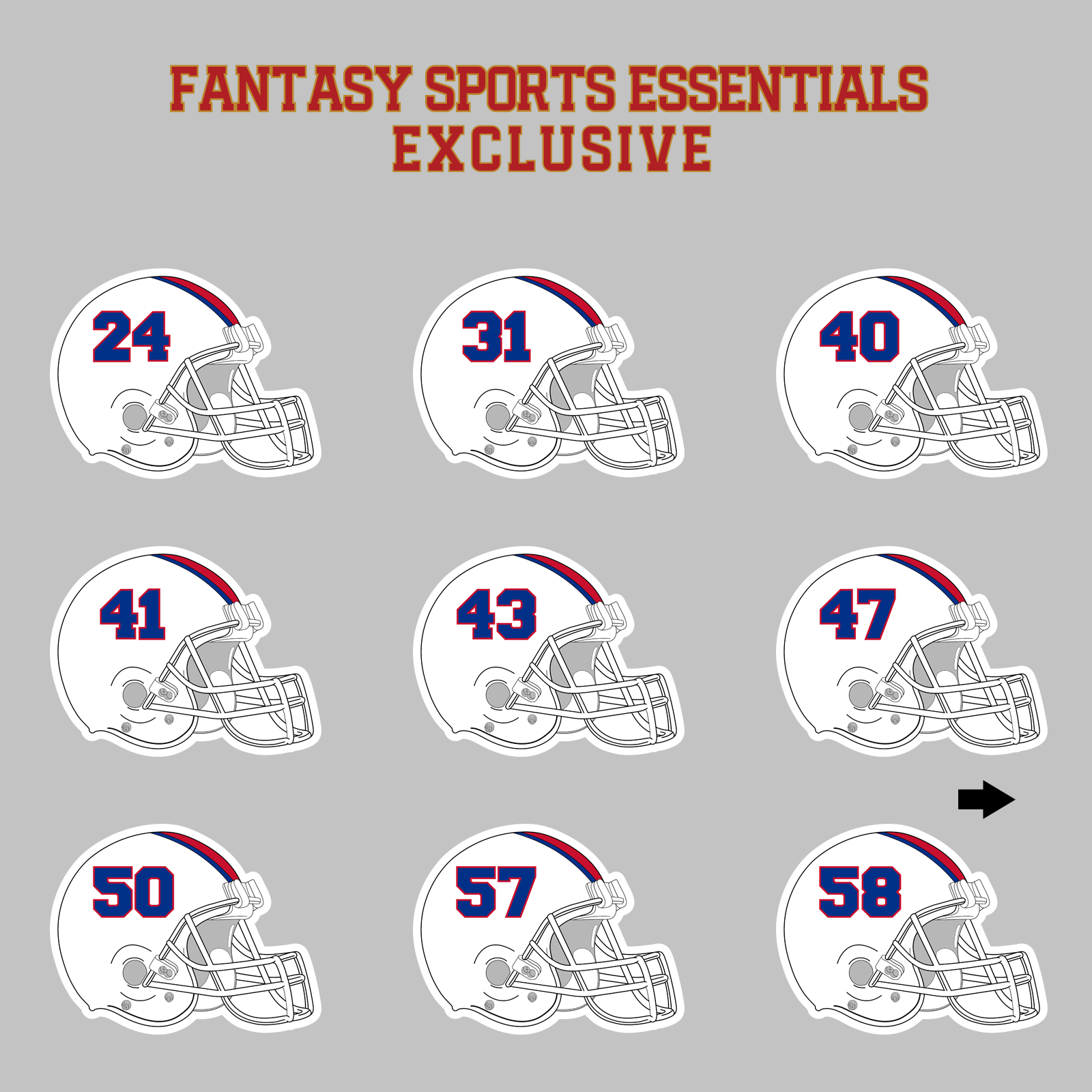 Fantasy Sports Essentials Exclusive Buffalo Bills 2024 Helmet Magnets Page 2