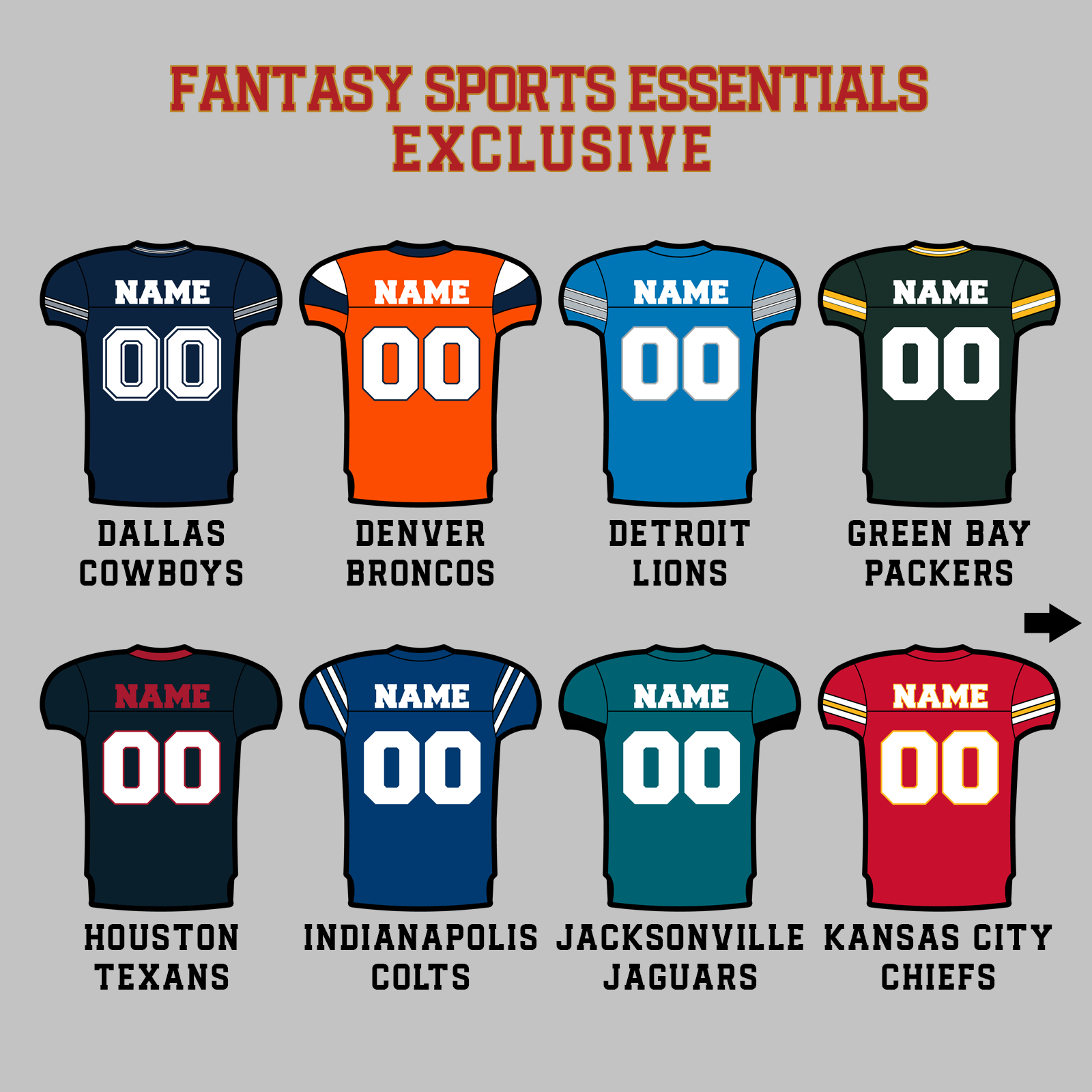 Fantasy Football Essentials Exclusive Custom 2024 Pro Football Jersey Magnets Page 2