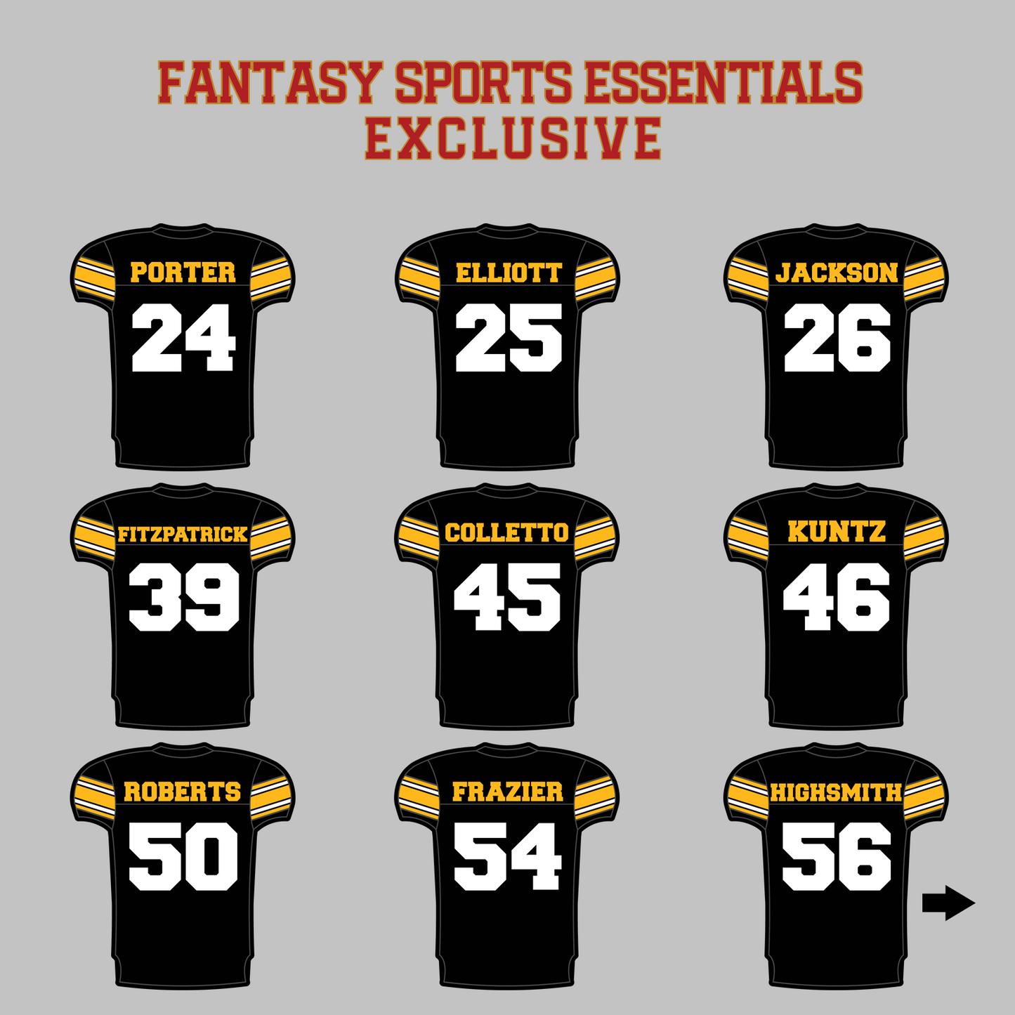 Fantasy Sports Essentials Exclusive Pittsburgh Steelers 2024 Home Jersey Magnets Page 2