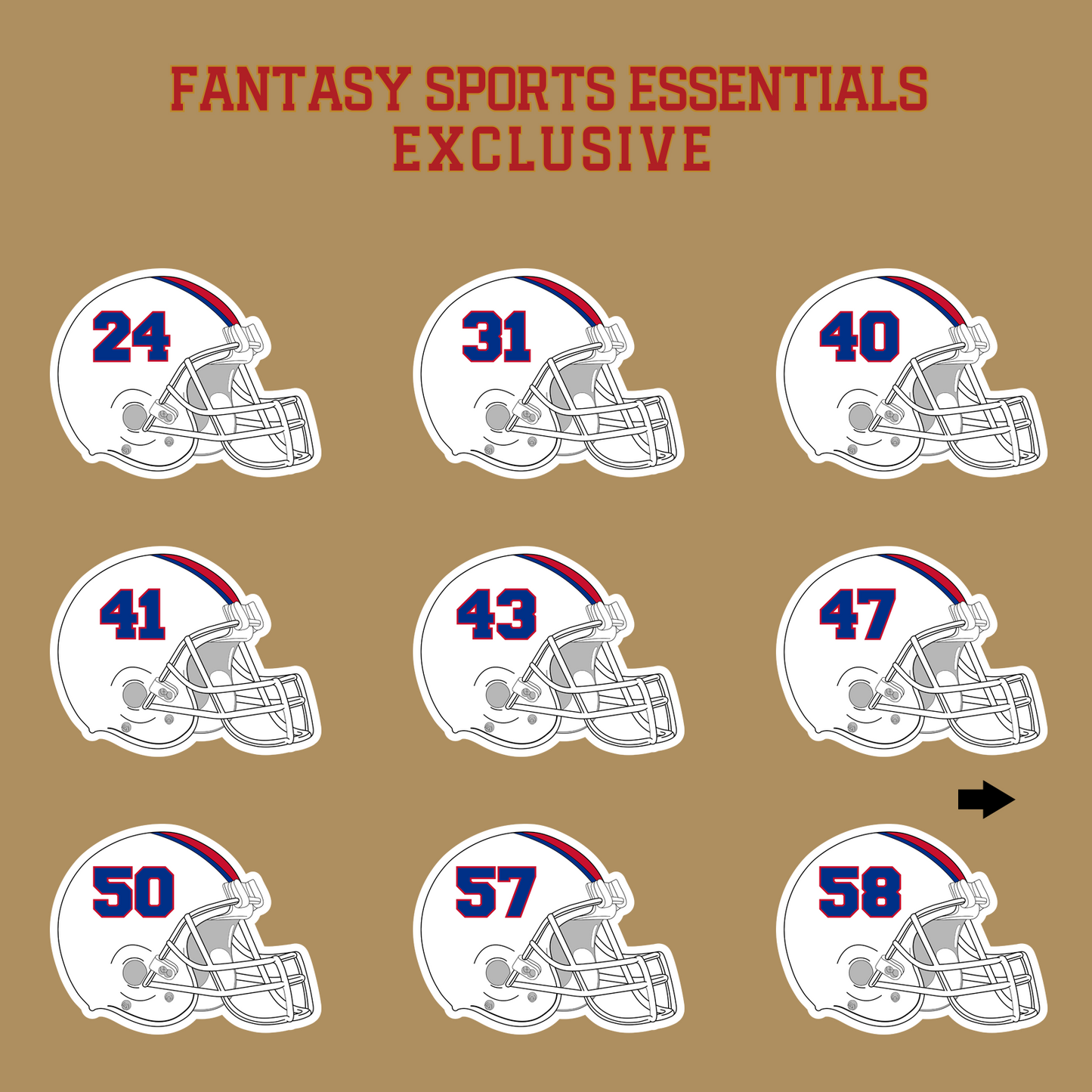 Fantasy Sports Essentials Exclusive Buffalo Bills 2024 Helmet Glossy Stickers Page 2