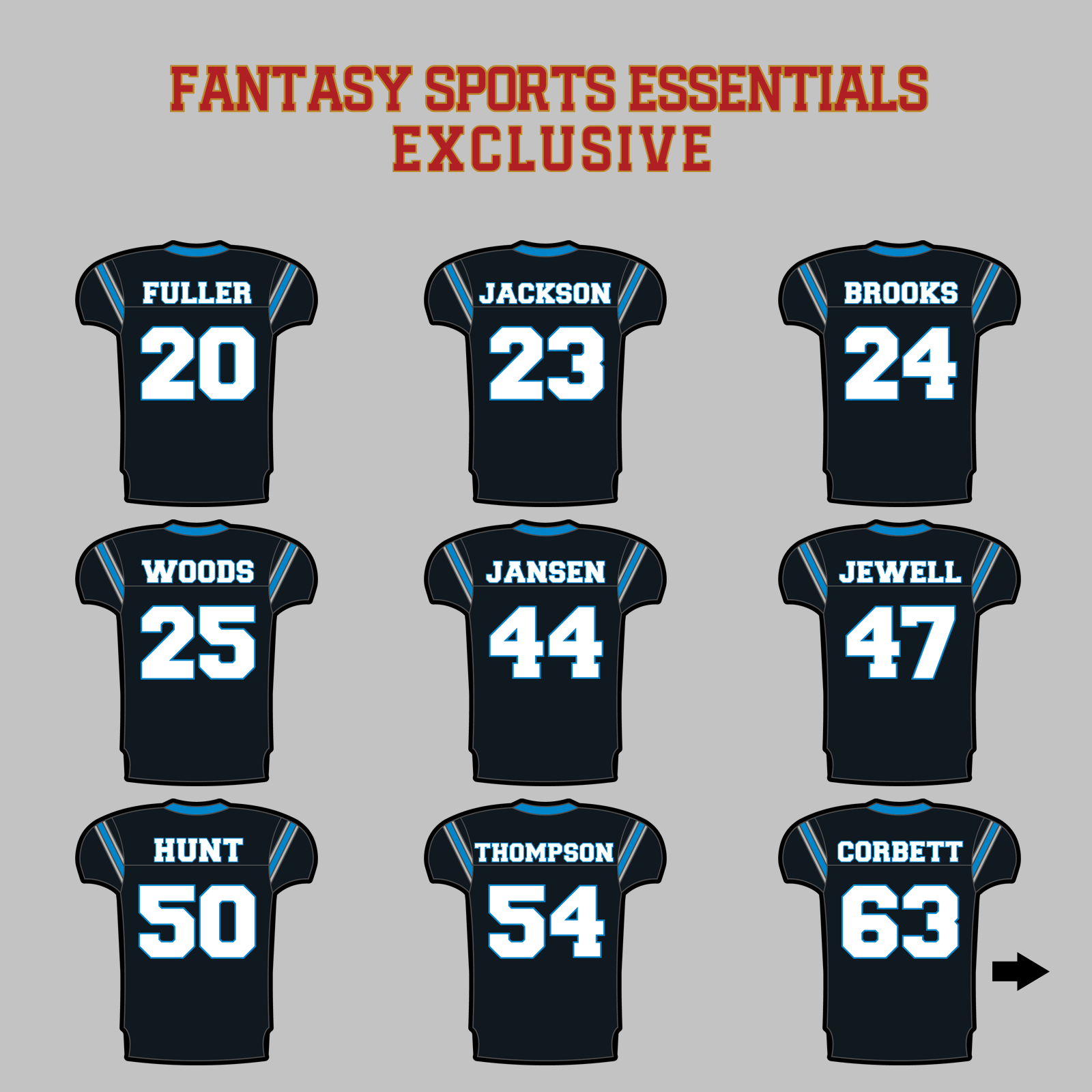 Fantasy Sports Essentials Exclusive Carolina Panthers 2024 Home Jersey Magnets Page 2