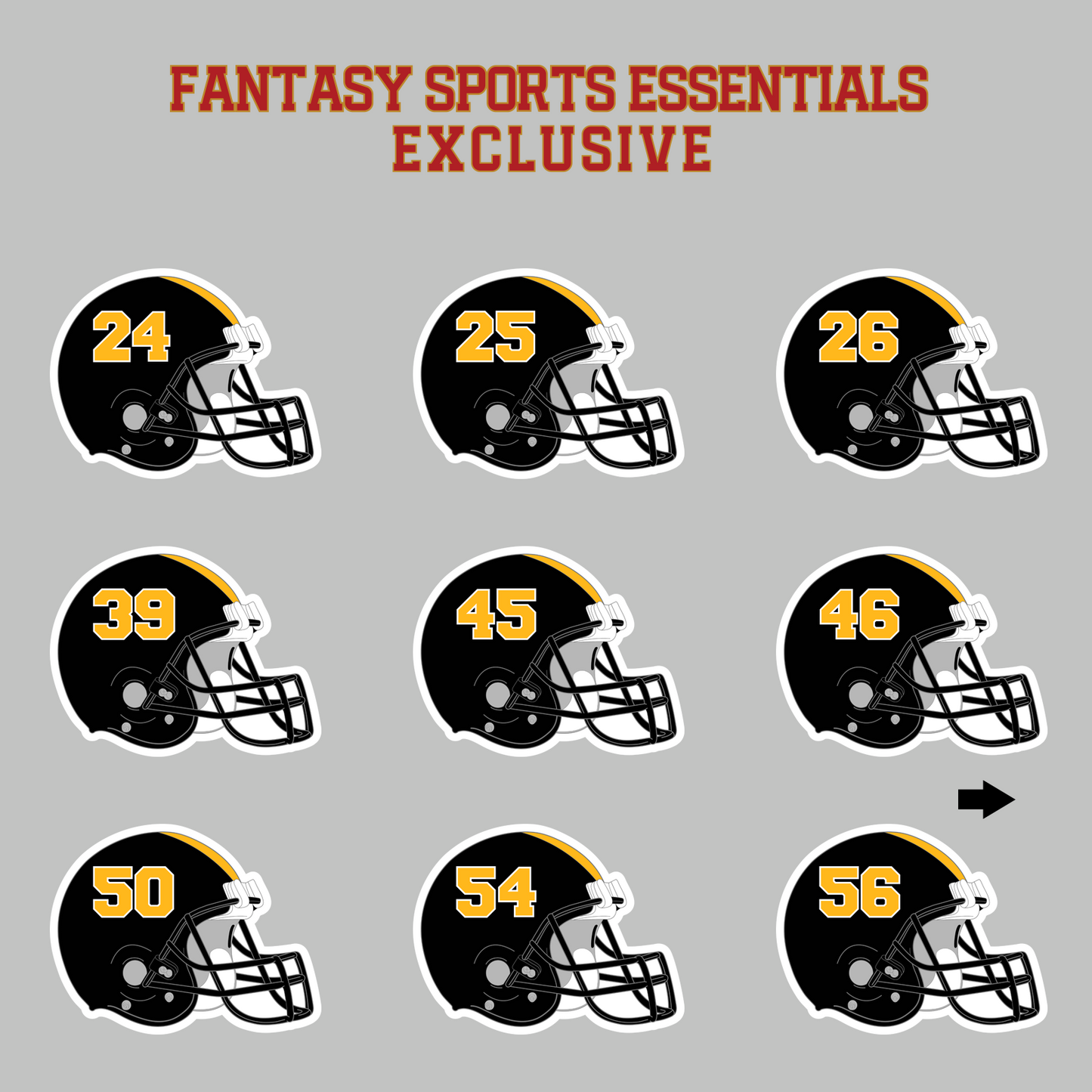 Fantasy Sports Essentials Exclusive Pittsburgh Steelers 2024 Helmet Magnets Page 2