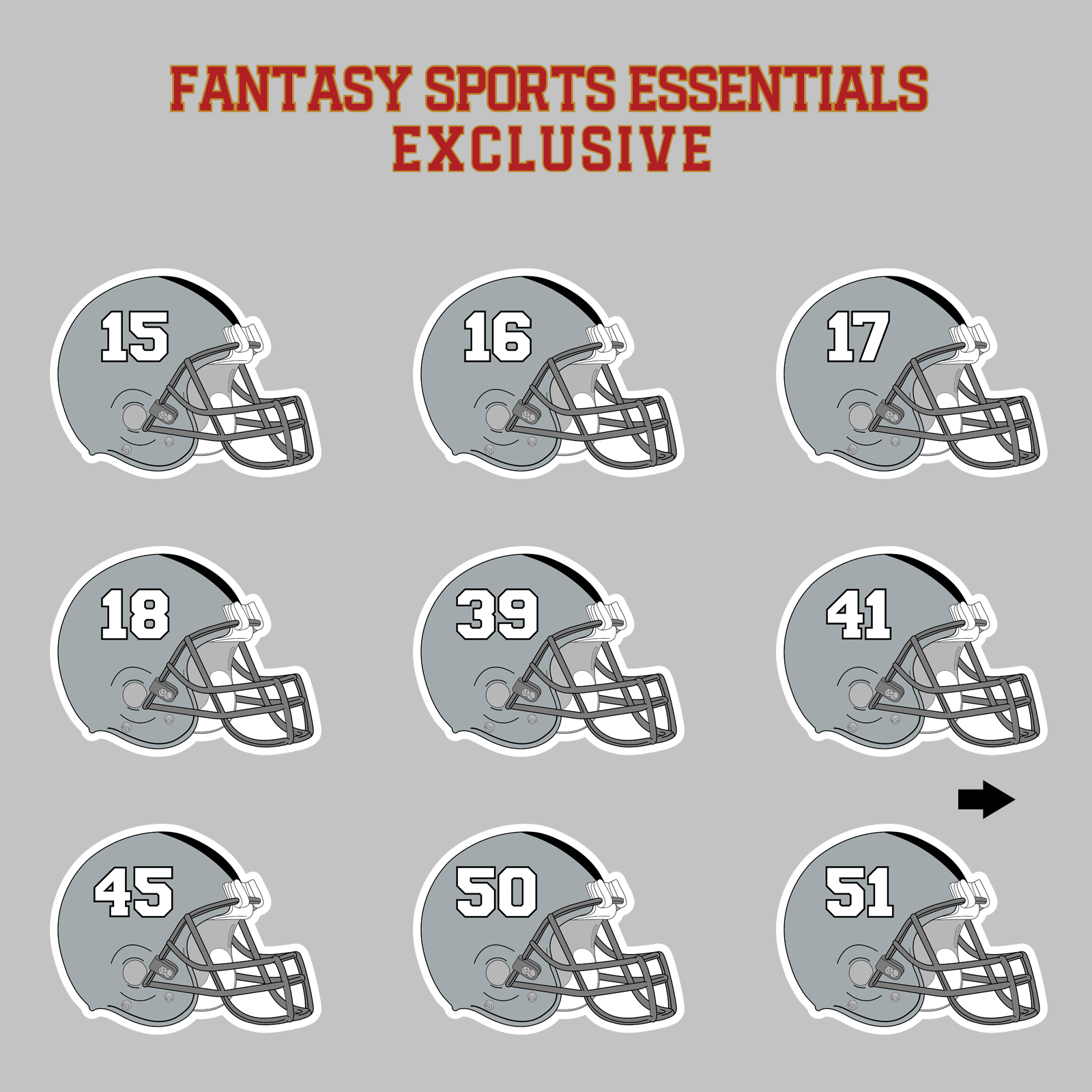 Fantasy Sports Essentials Exclusive Las Vegas Raiders 2024 Helmet Magnets Page 2