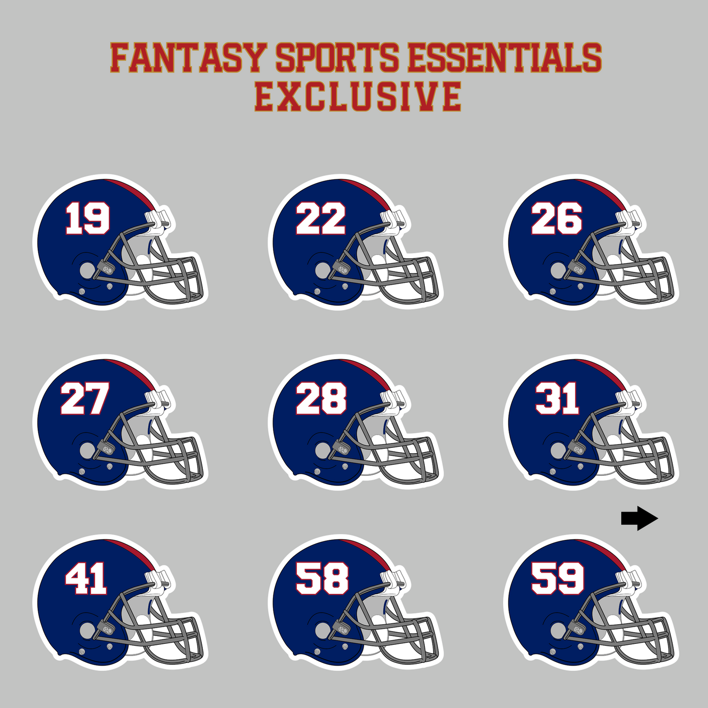 Fantasy Sports Essentials Exclusive New York Giants 2024 Helmet Magnets Page 2