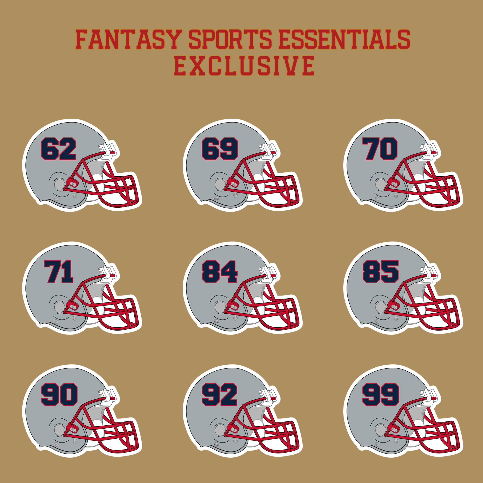 Fantasy Sports Essentials Exclusive New England Patriots 2024 Helmet Glossy Stickers Page 3