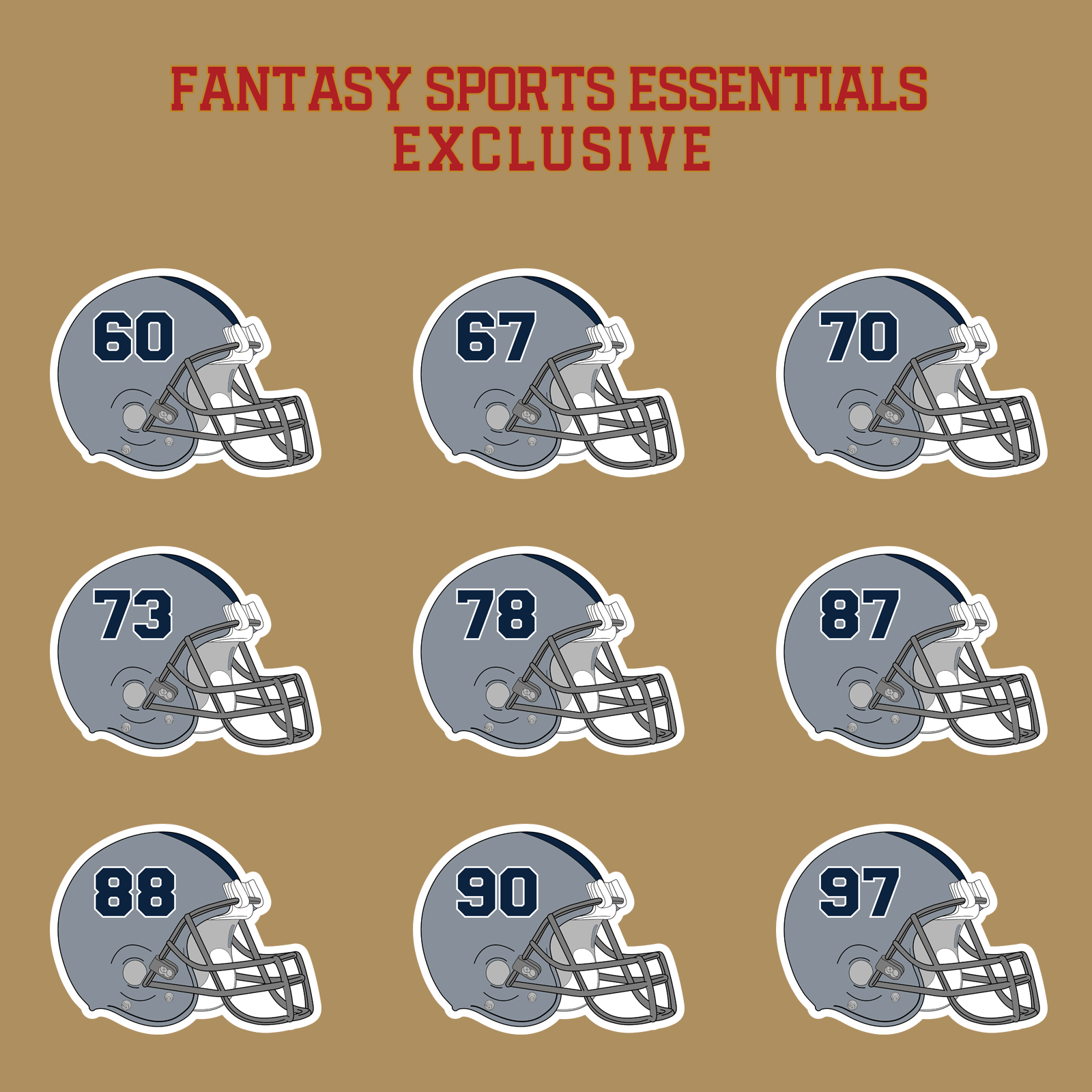 Fantasy Sports Essentials Exclusive Dallas Cowboys 2024 Helmet Glossy Stickers Page 3