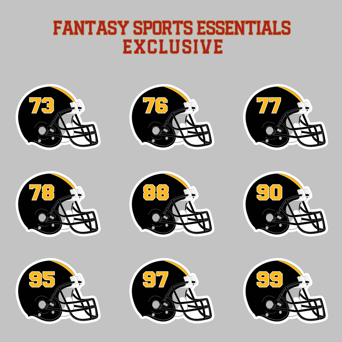 Fantasy Sports Essentials Exclusive Pittsburgh Steelers 2024 Helmet Magnets Page 3