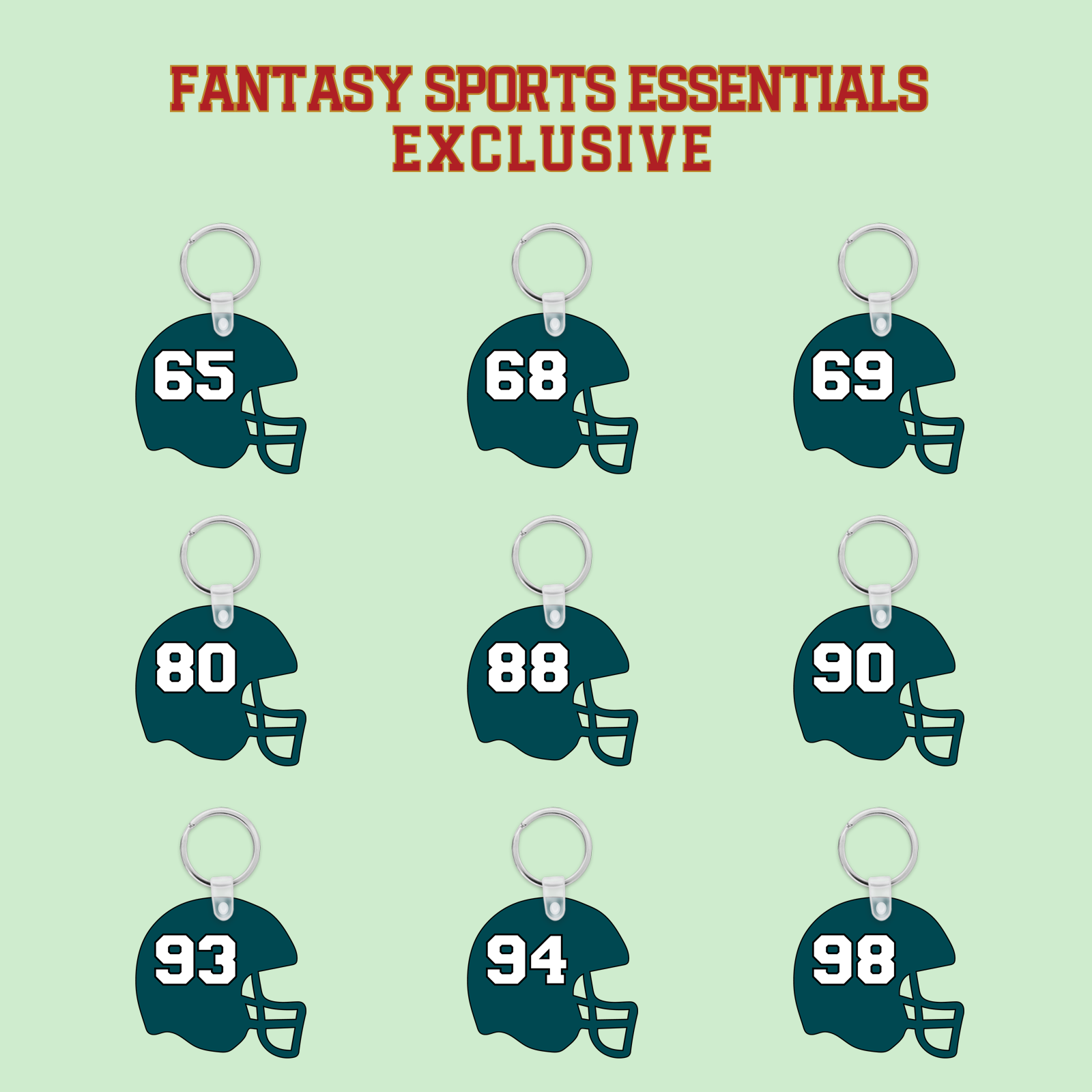 Fantasy Sports Essentials Exclusive Philadelphia Eagles 2024 Helmet Keychains Page 3