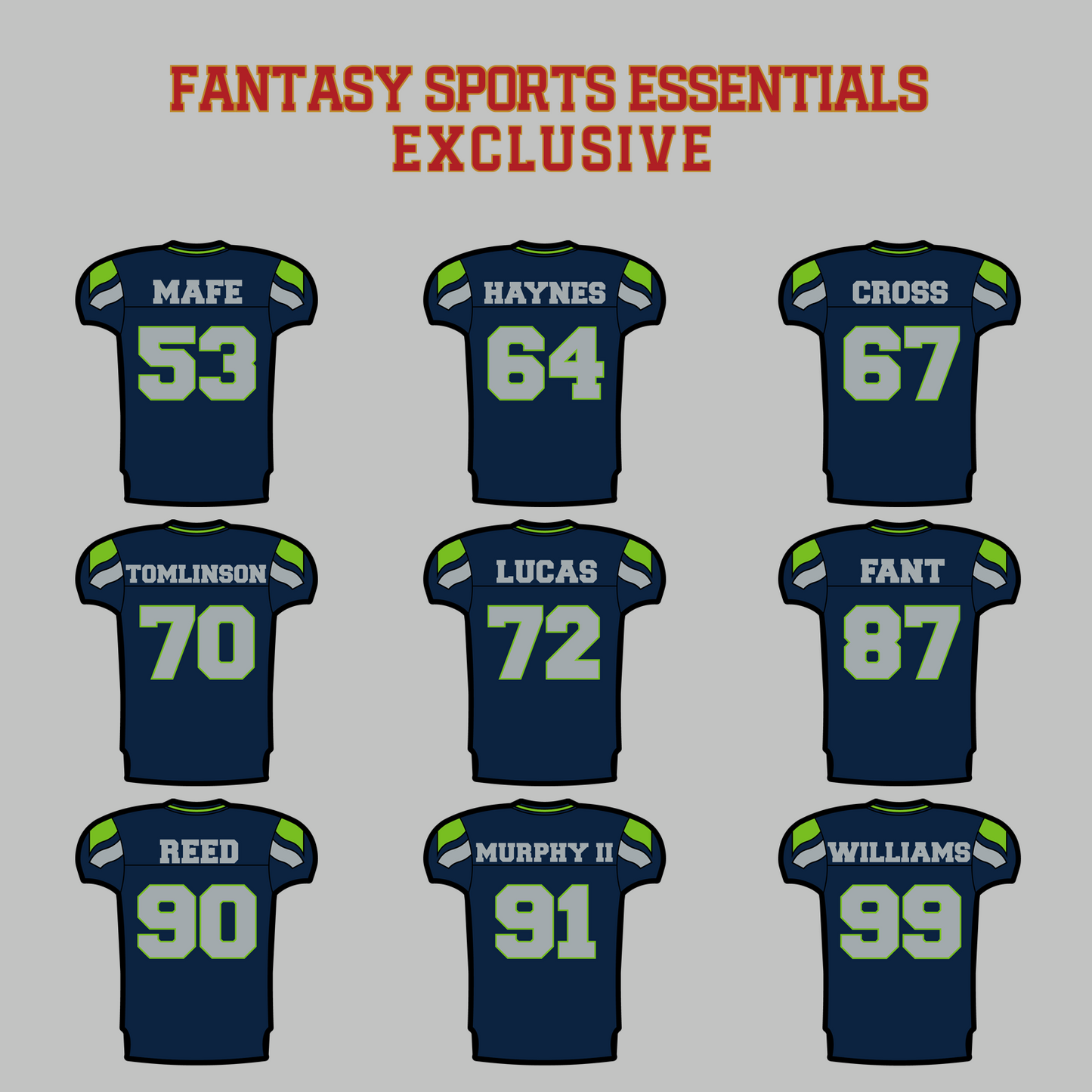 Fantasy Sports Essentials Exclusive Seattle Seahawks 2024 Home Jersey Magnets Page 3