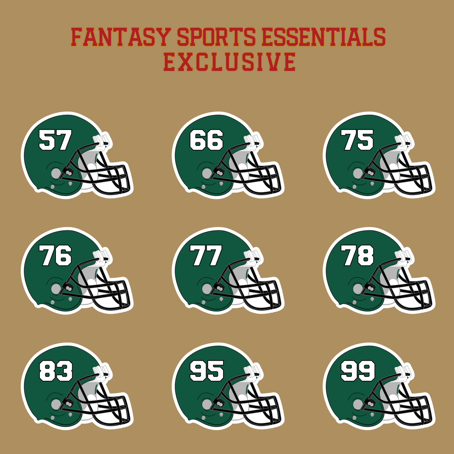 Fantasy Sports Essentials Exclusive New York Jets 2024 Helmet Glossy Stickers Page 3