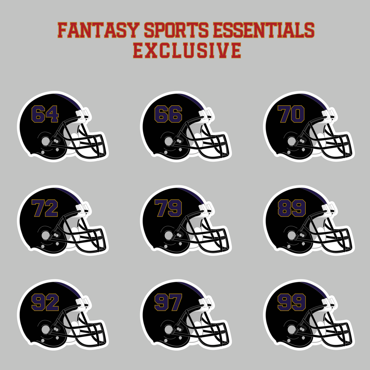 Fantasy Sports Essentials Exclusive Baltimore Ravens 2024 Helmet Magnets Page 3