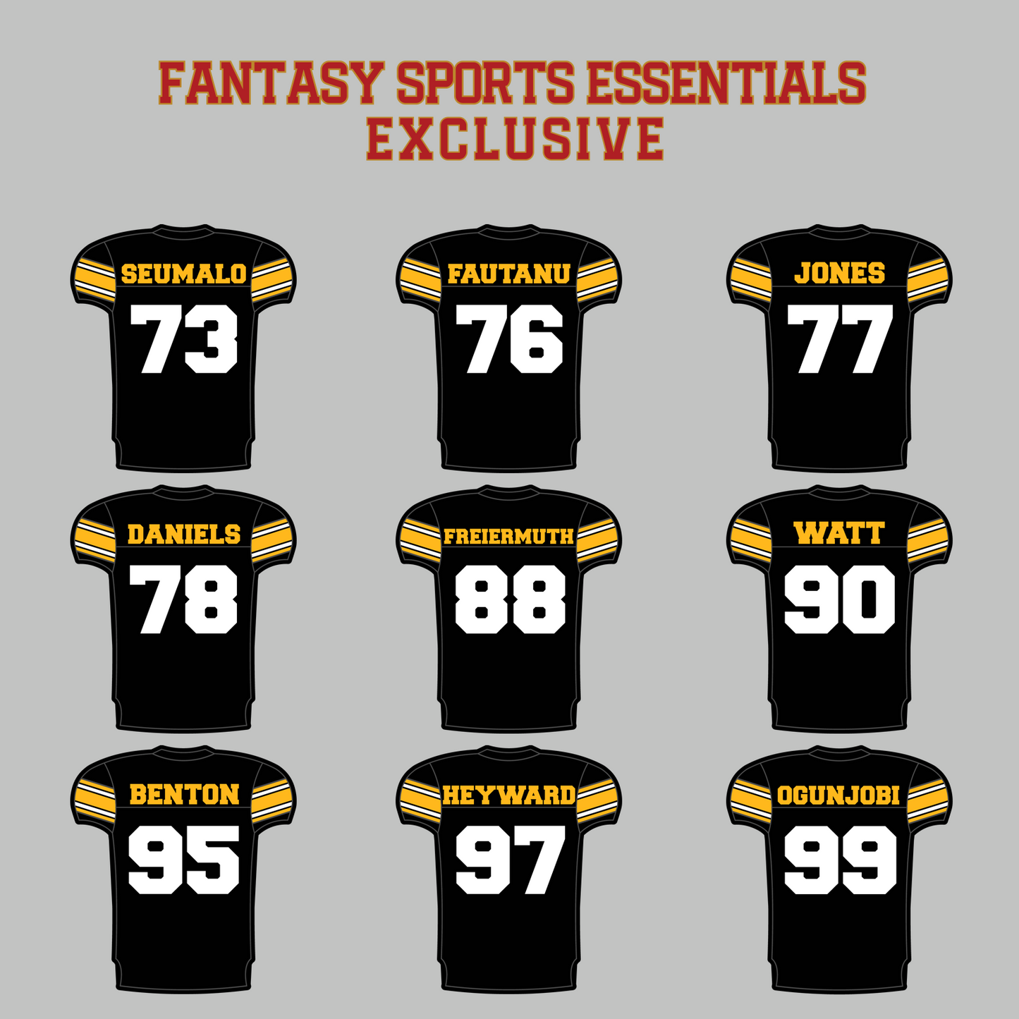 Fantasy Sports Essentials Exclusive Pittsburgh Steelers 2024 Home Jersey Magnets Page 3