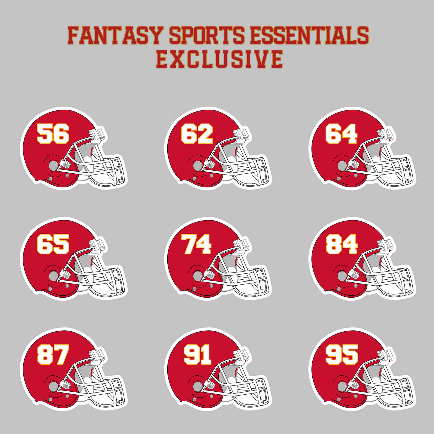 Fantasy Sports Essentials Exclusive Kansas City Chiefs 2024 Helmet Magnets Page 3