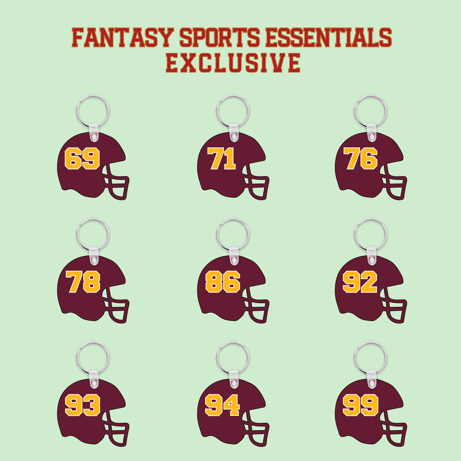 Fantasy Sports Essentials Exclusive Washington Commanders 2024 Helmet Keychains Page 3