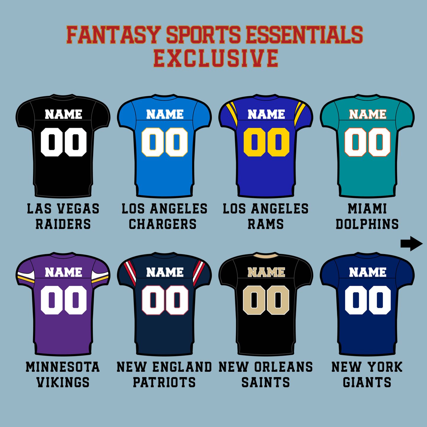 Fantasy Sports Essentials Exclusive Custom 2024 Pro Football Matte Jersey Stickers Page 3