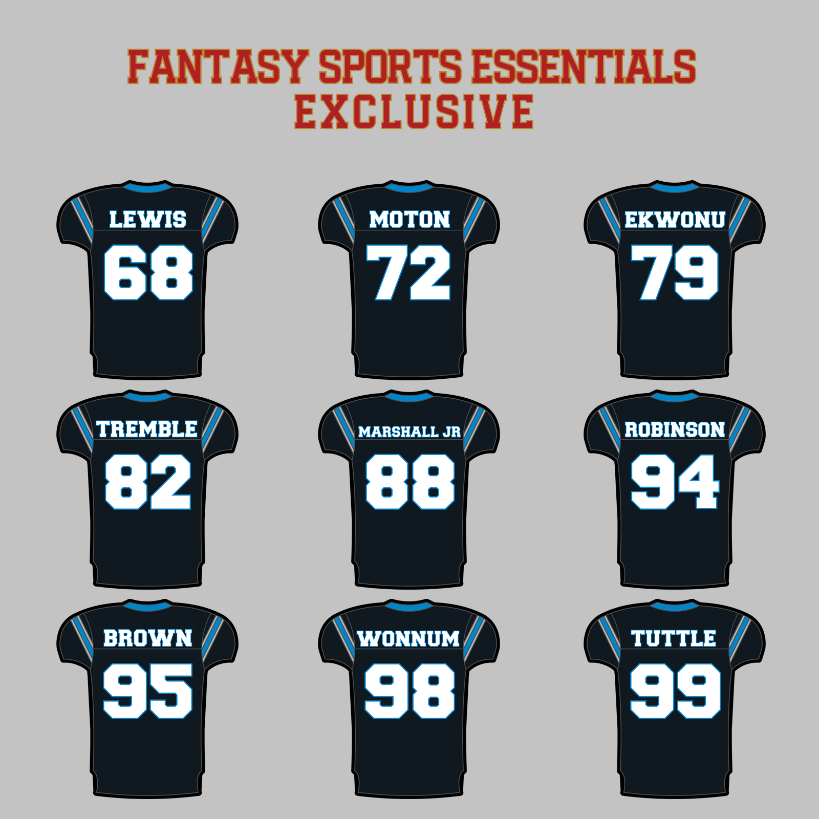 Fantasy Sports Essentials Exclusive Carolina Panthers 2024 Home Jersey Magnets Page 3